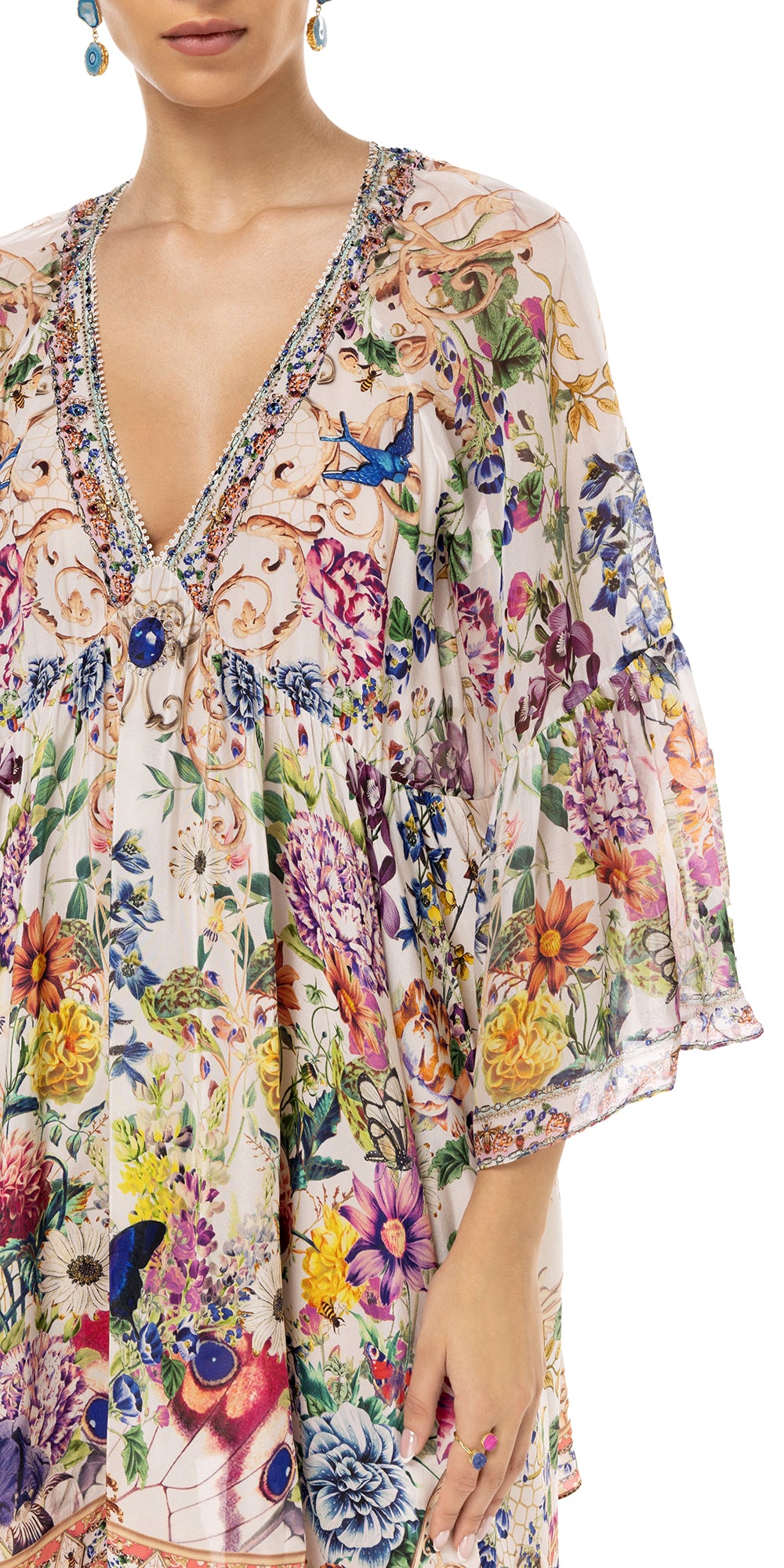 A Line Ruffle Sleeve Dress