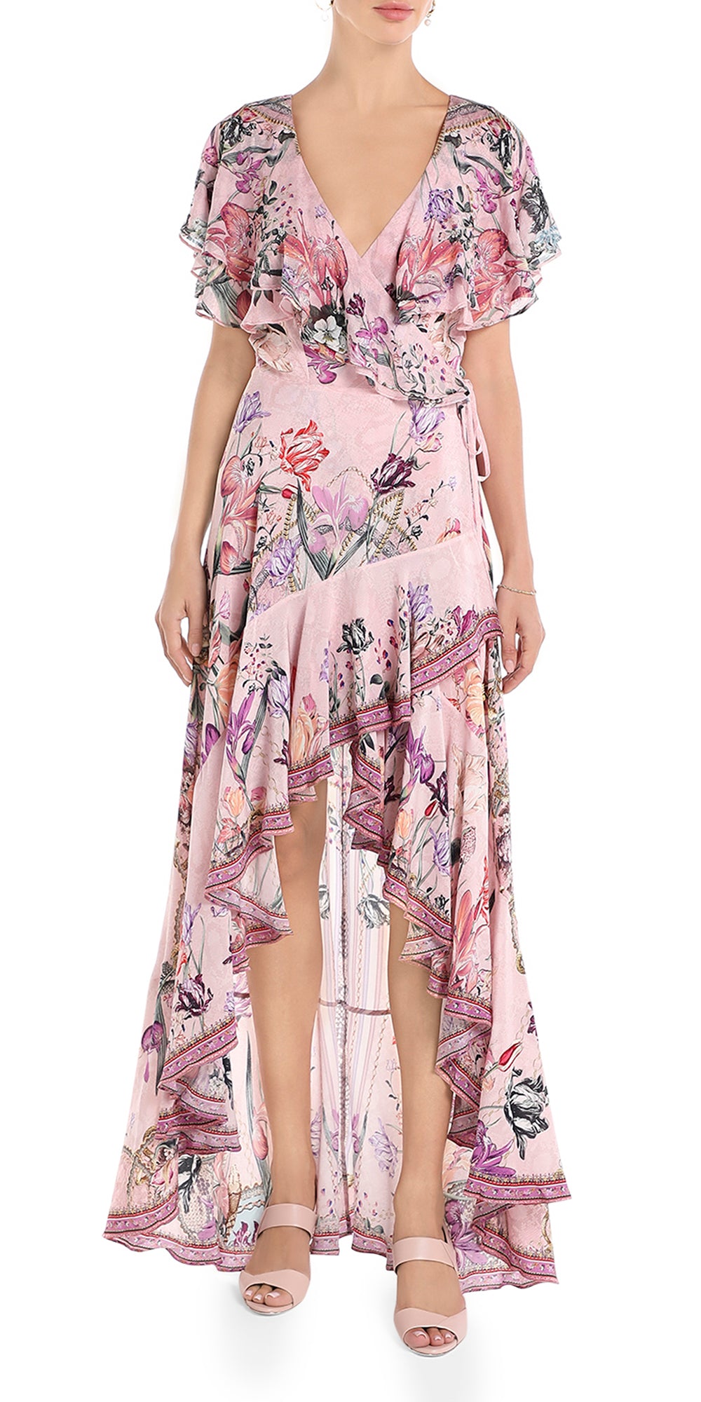 Frill Sleeve Maxi Dress