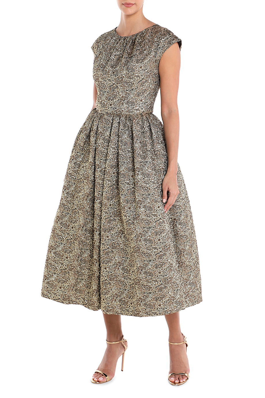 Jacquard Tea Length Dress