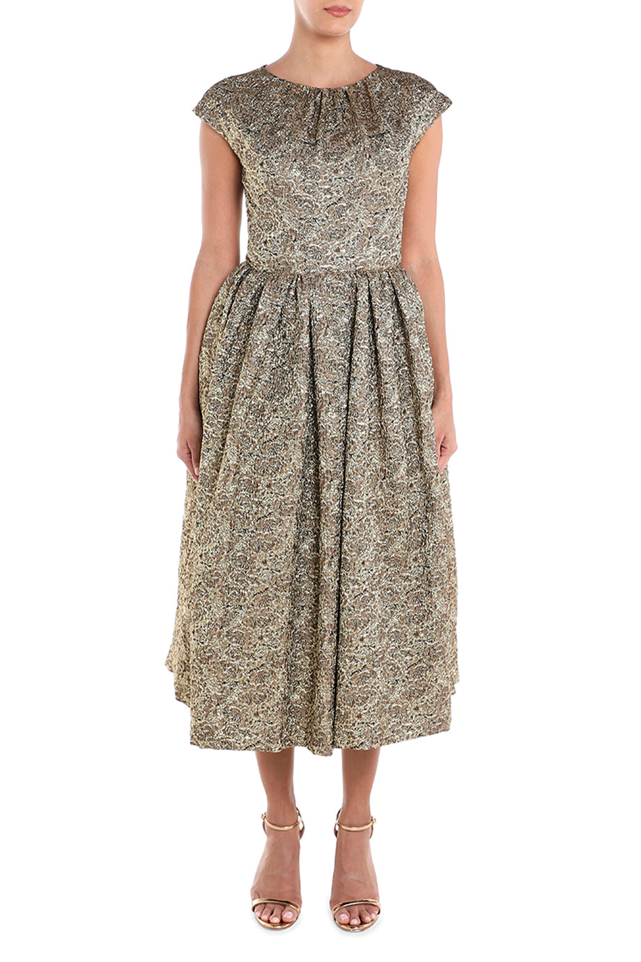Jacquard Tea Length Dress