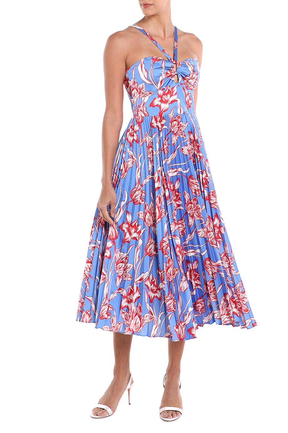 Sleeveless Satin Midi Dress
