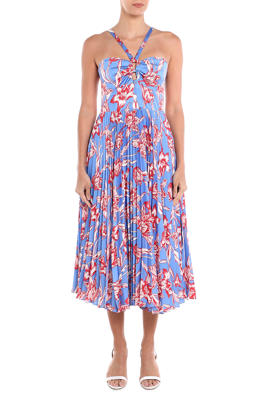Sleeveless Satin Midi Dress