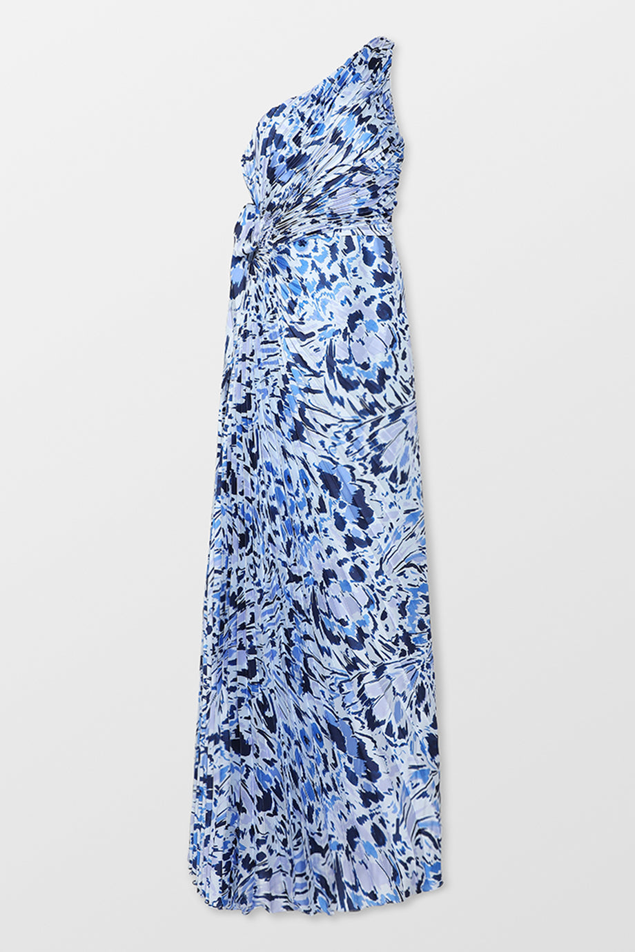 Pleated Satin Long Dress