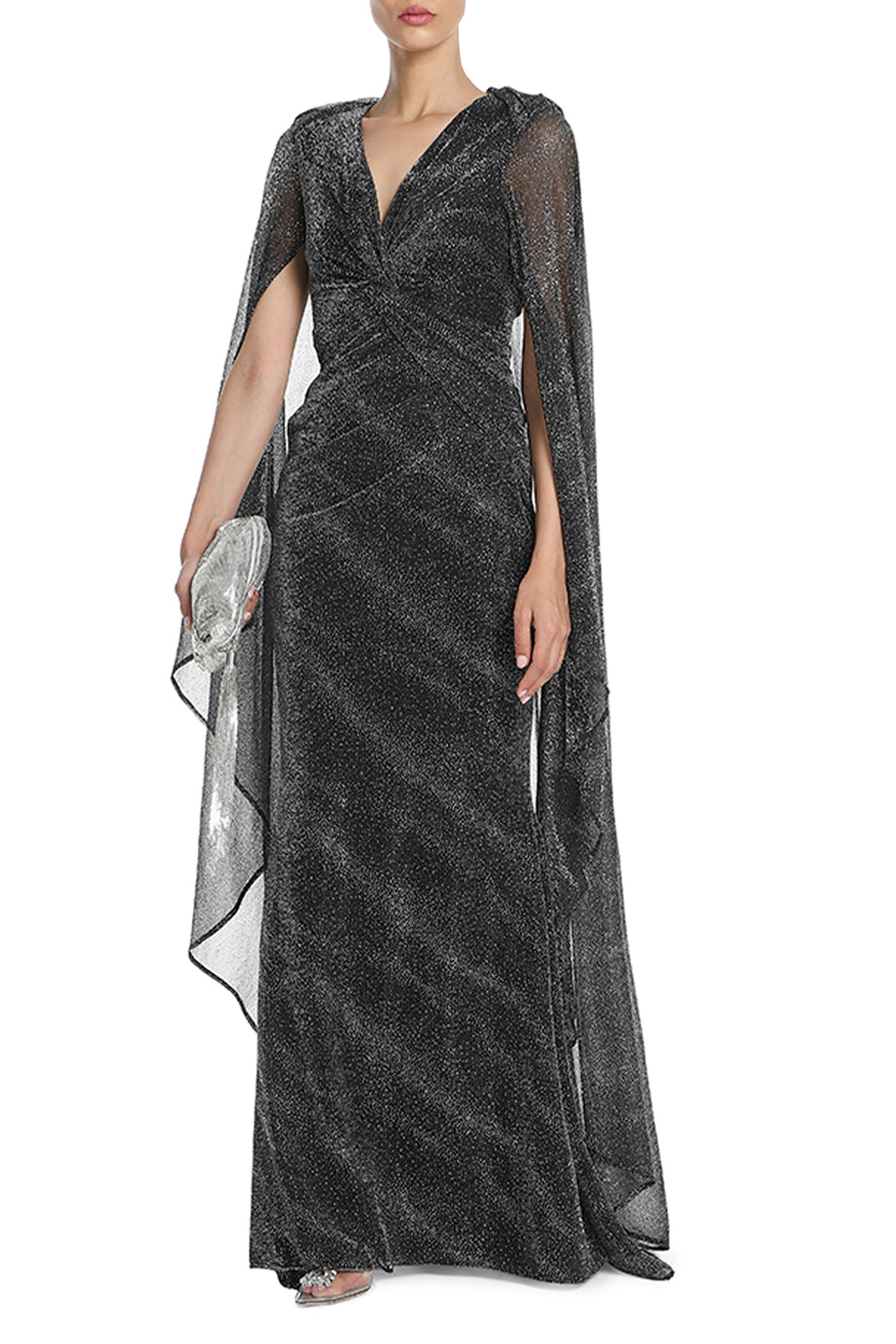 Fishtail Silhouette Cape Gown