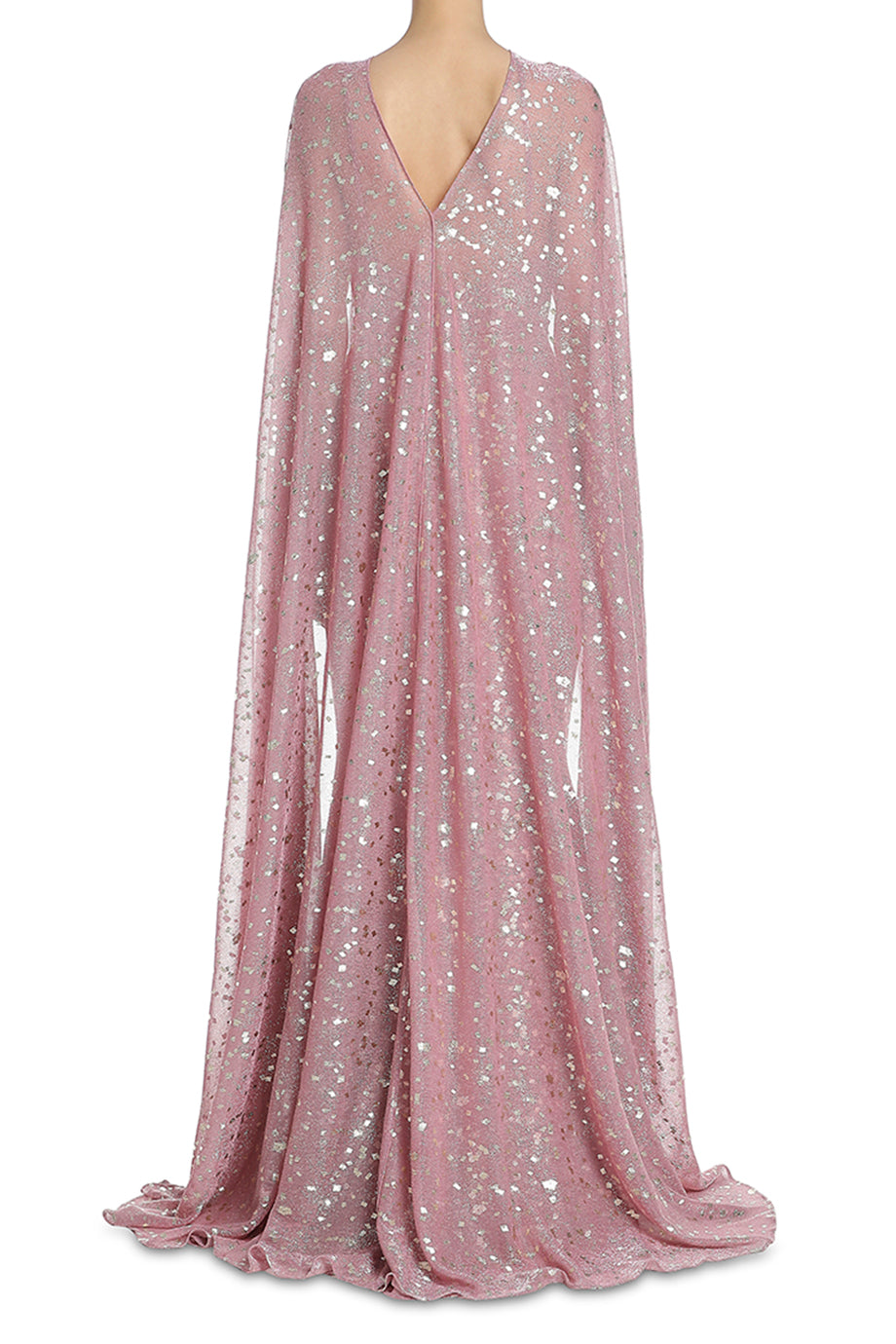 Speckle Evening Dress With Cape