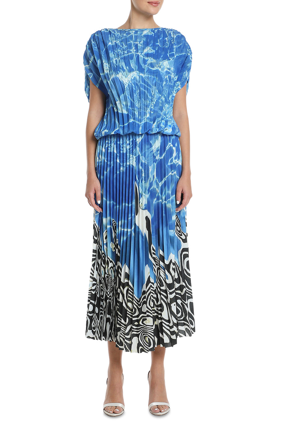 Printed Pleat Dress
