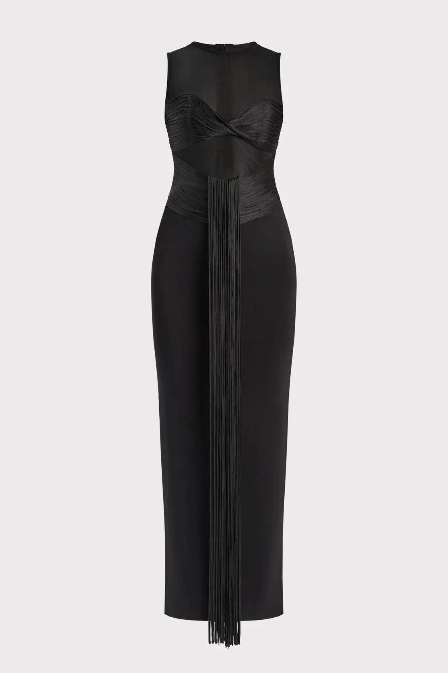 Nina Paneled Fringe Maxi Dress