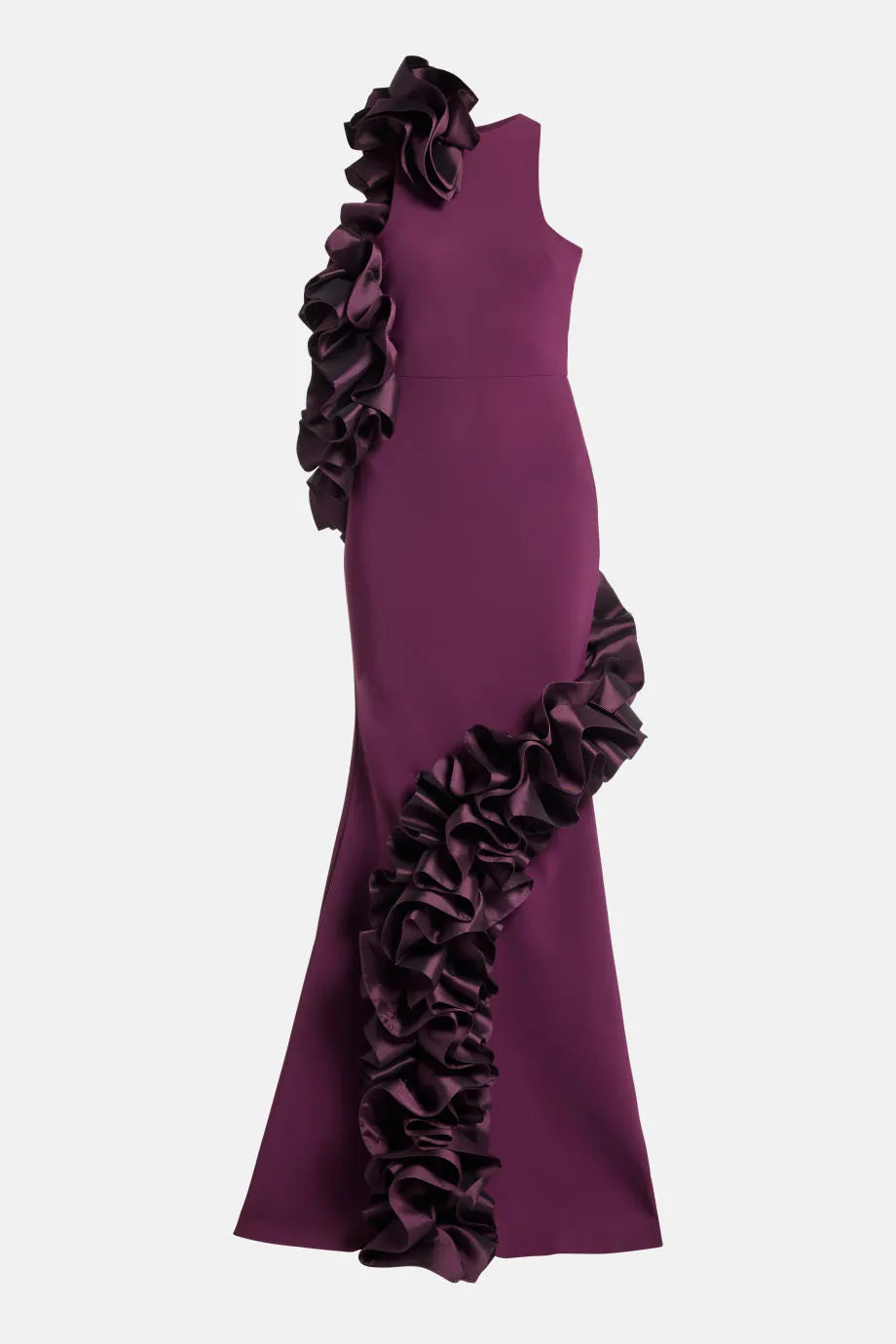 Ruffle Applique Evening Gown