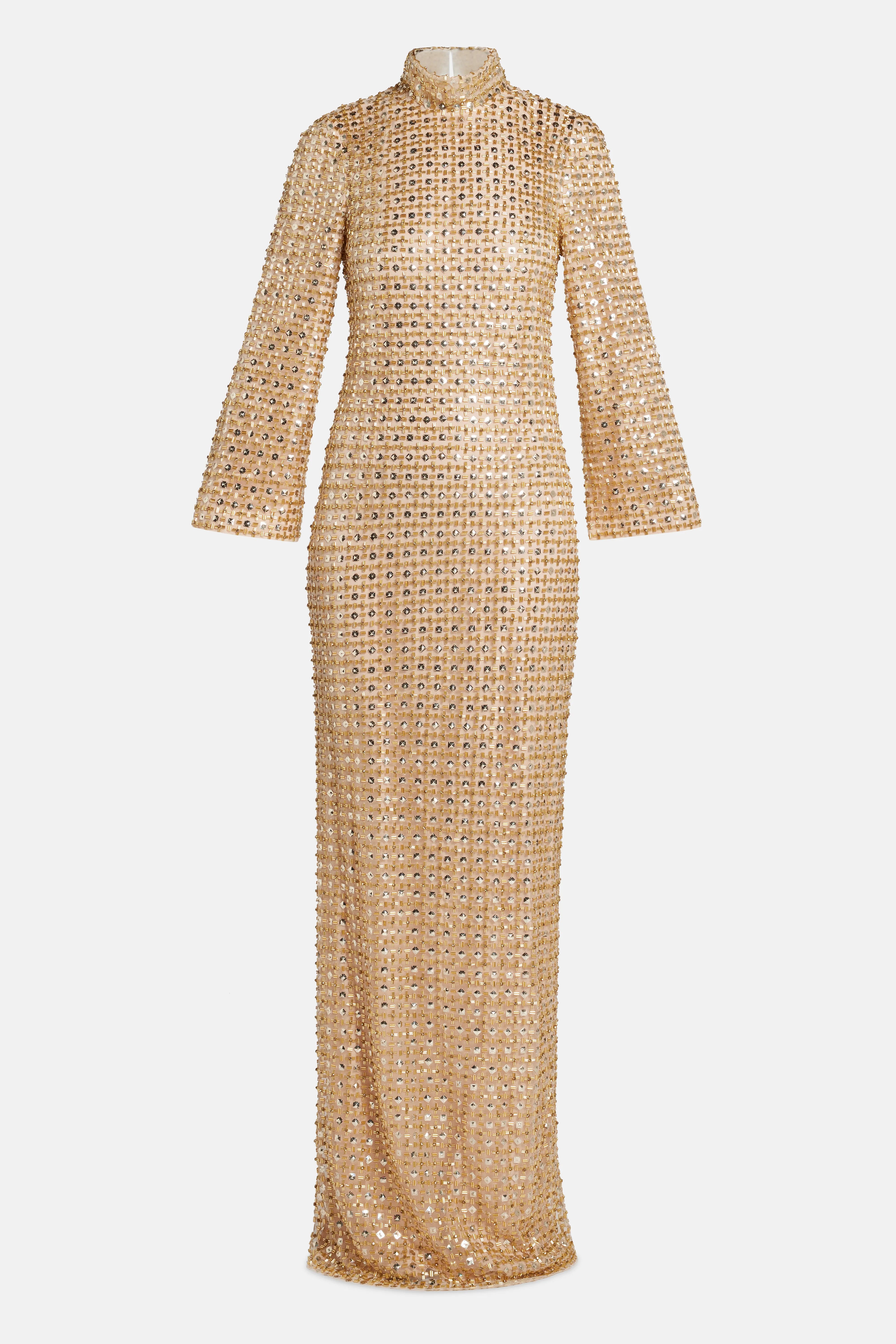 Illusion Embellished Evening Gown