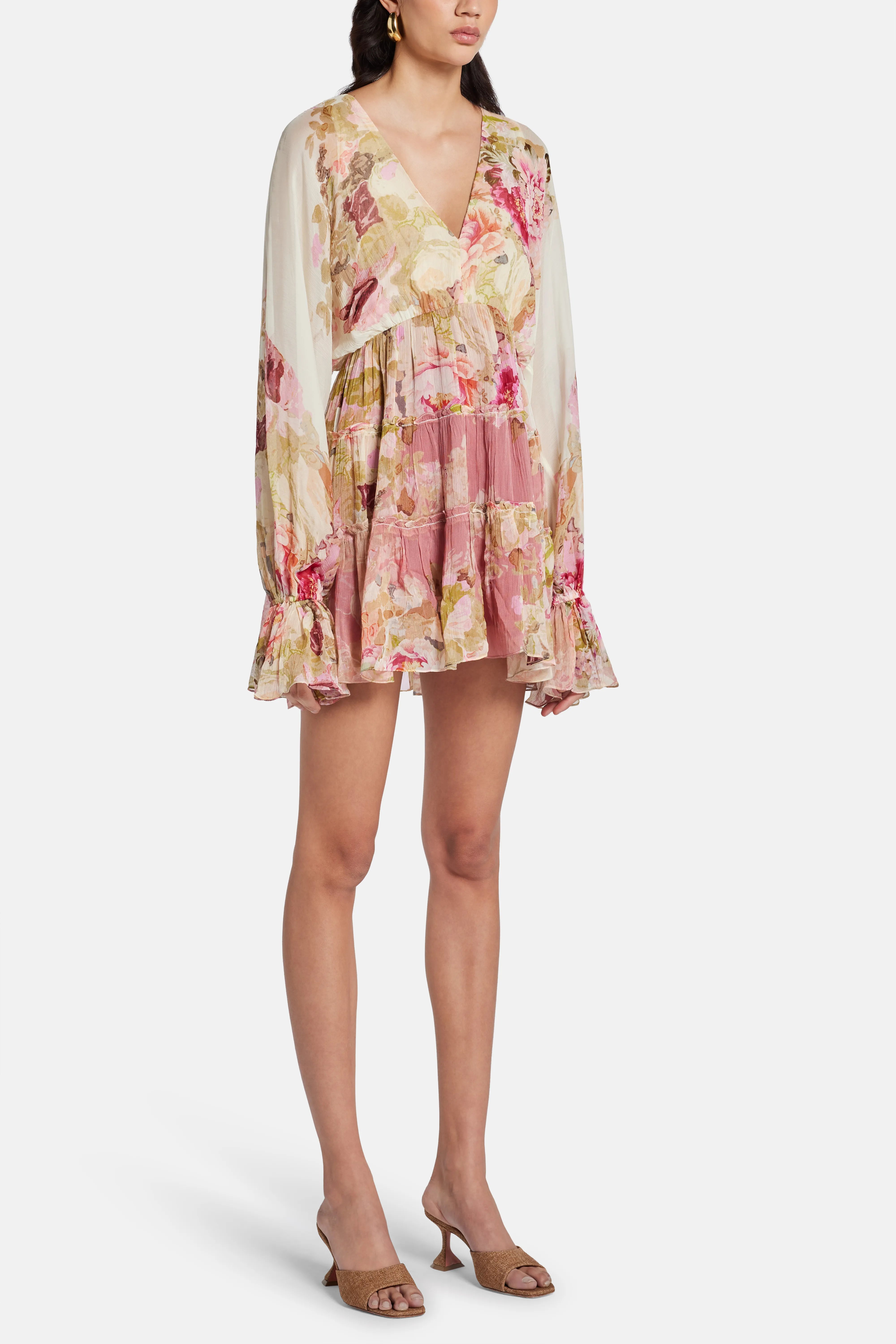 Sama Floral Mini Dress in Ivory