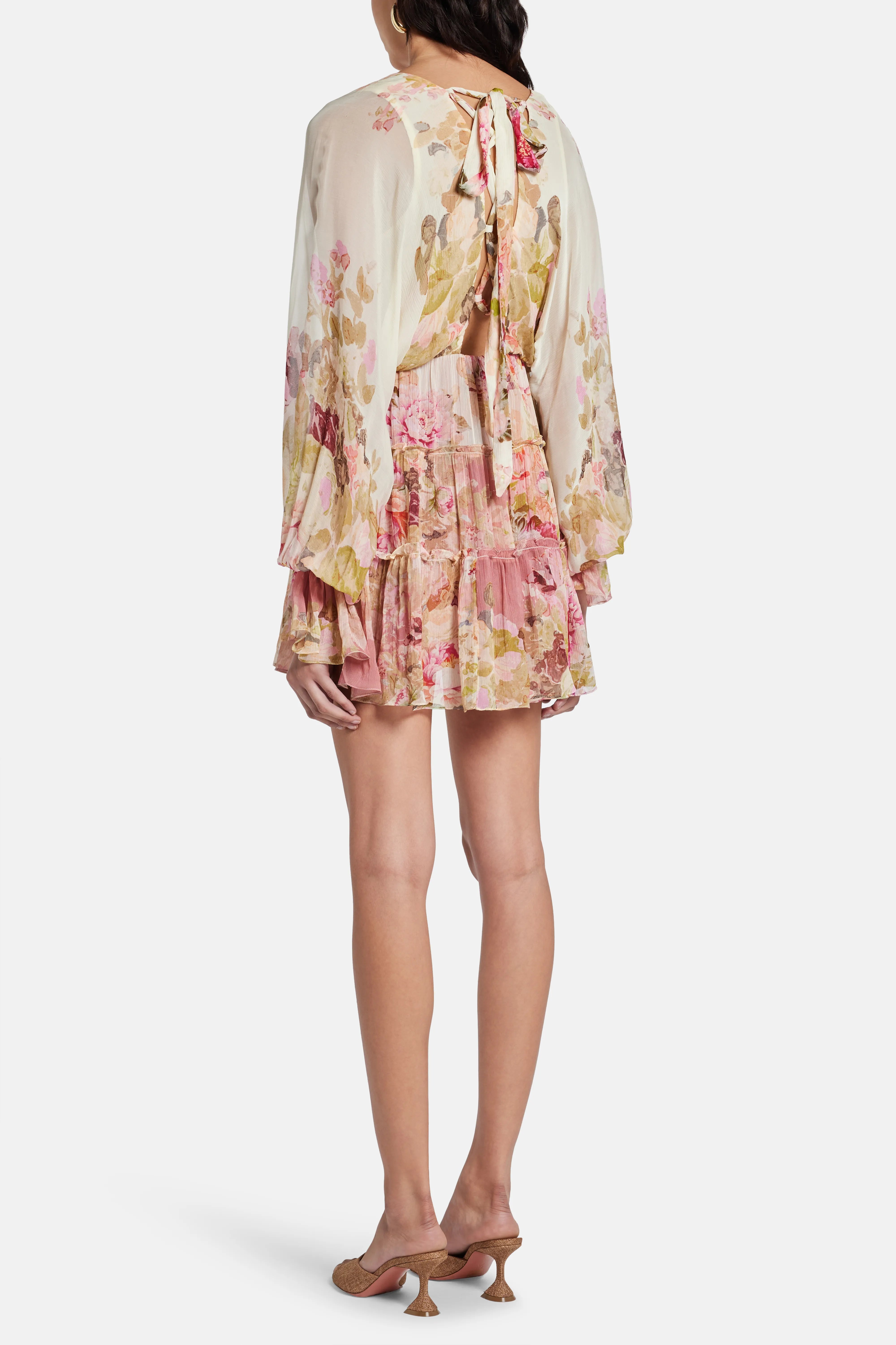 Sama Floral Mini Dress in Ivory