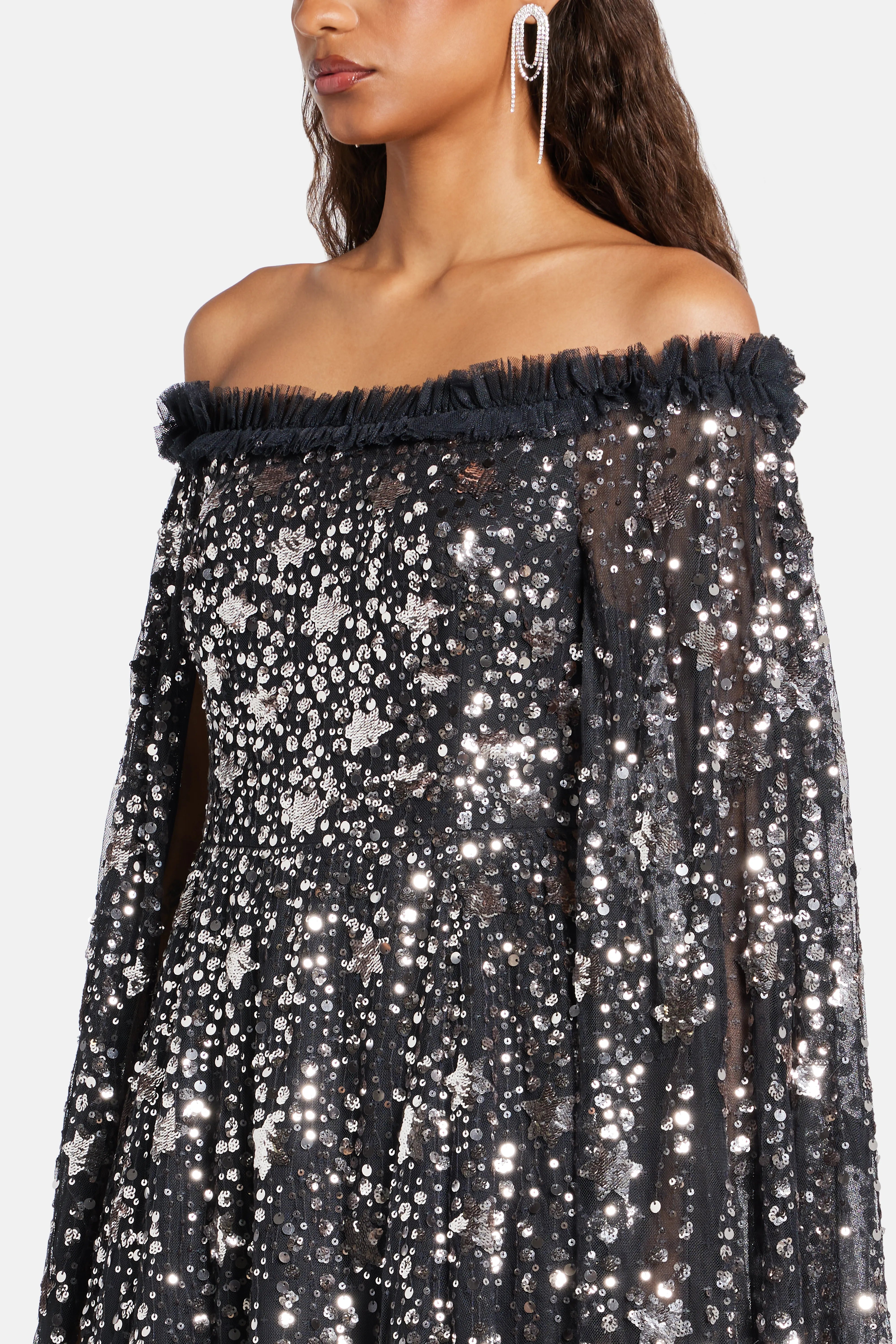 Shooting Stars Cape Ankle Gown | Etoile La Boutique Shooting Stars Cape Ankle Gown | Etoile La Boutique