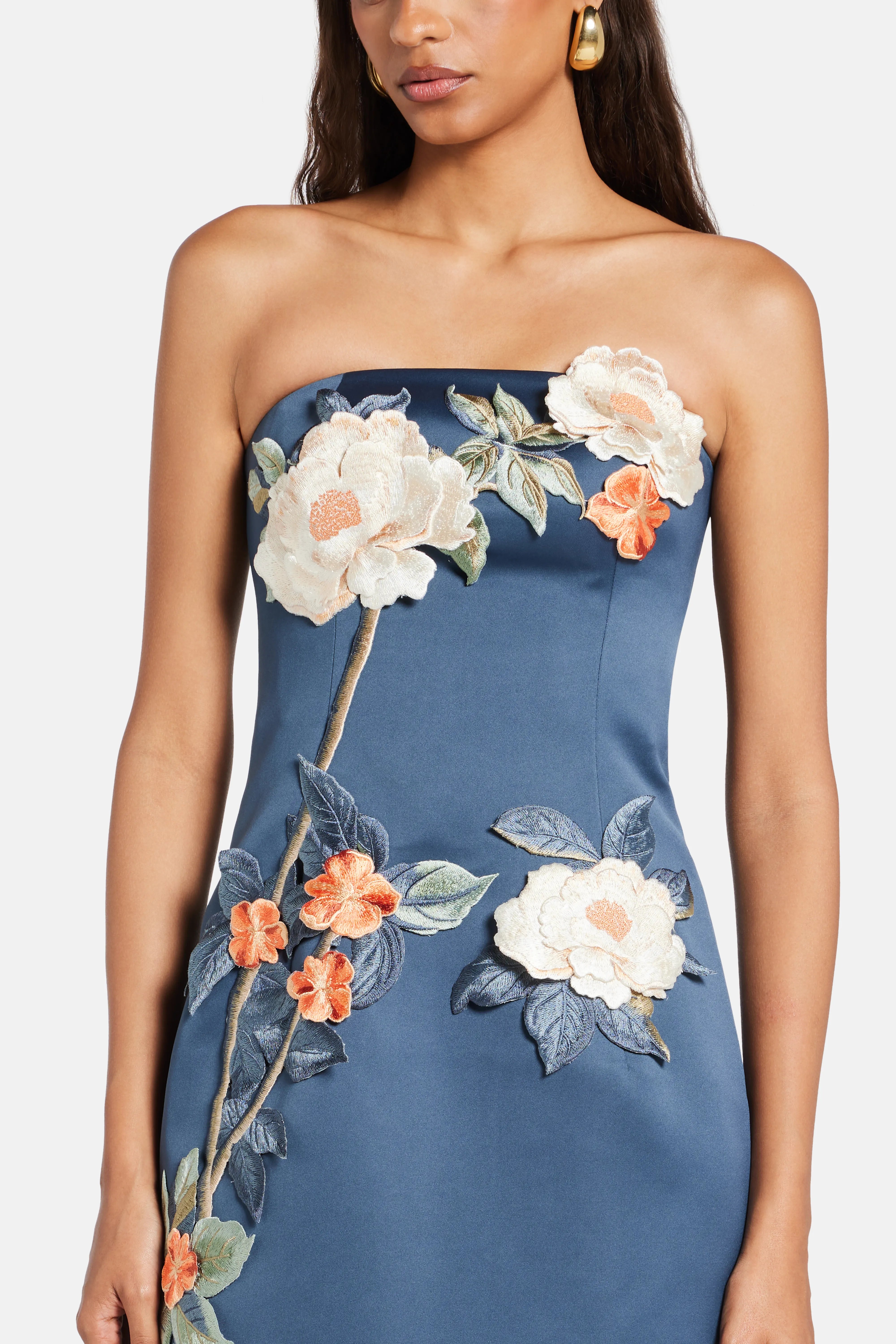 Rayna Applique Floral Bustier Maxi Dress