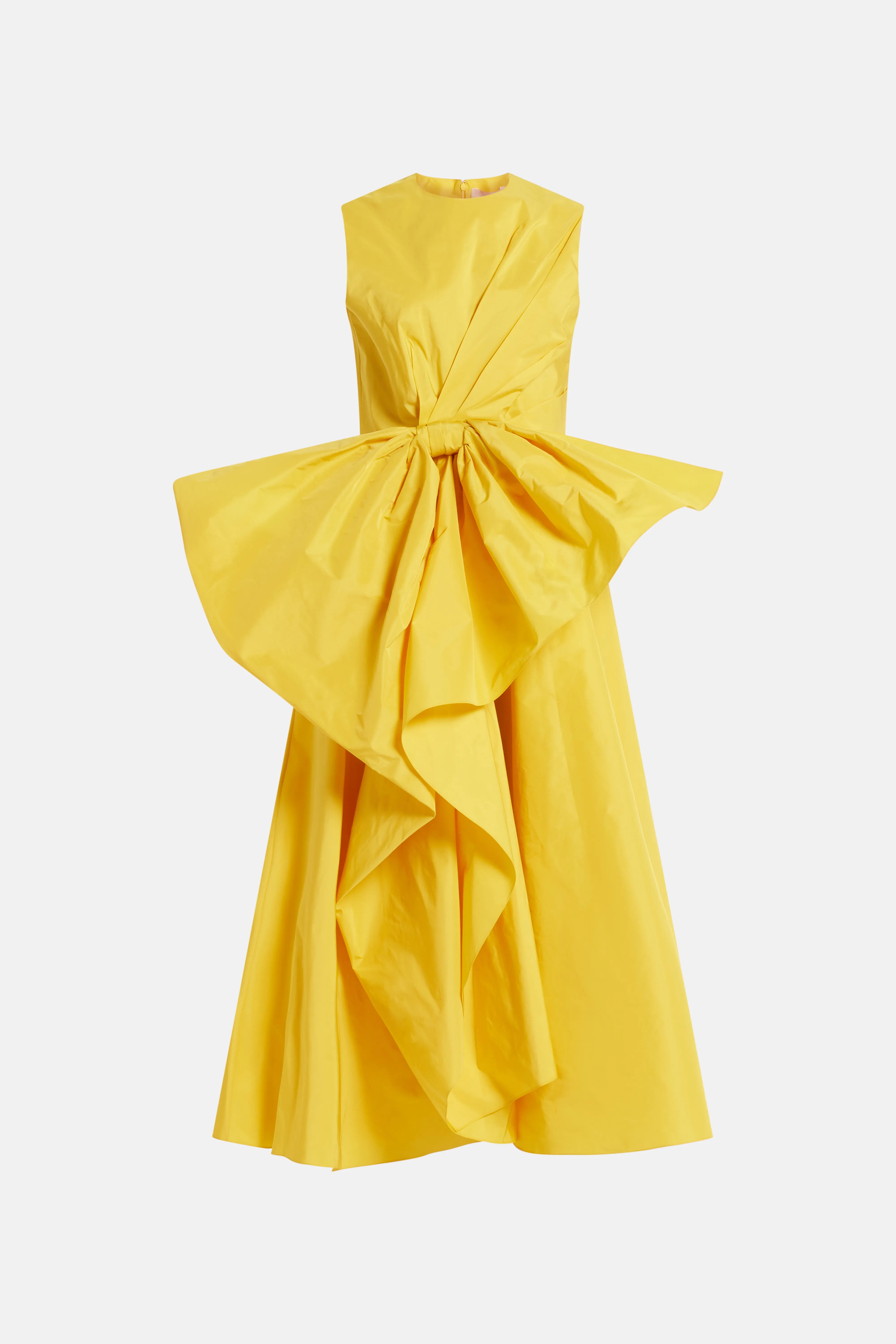 Nura Taffeta Bow Maxi Dress in Yellow