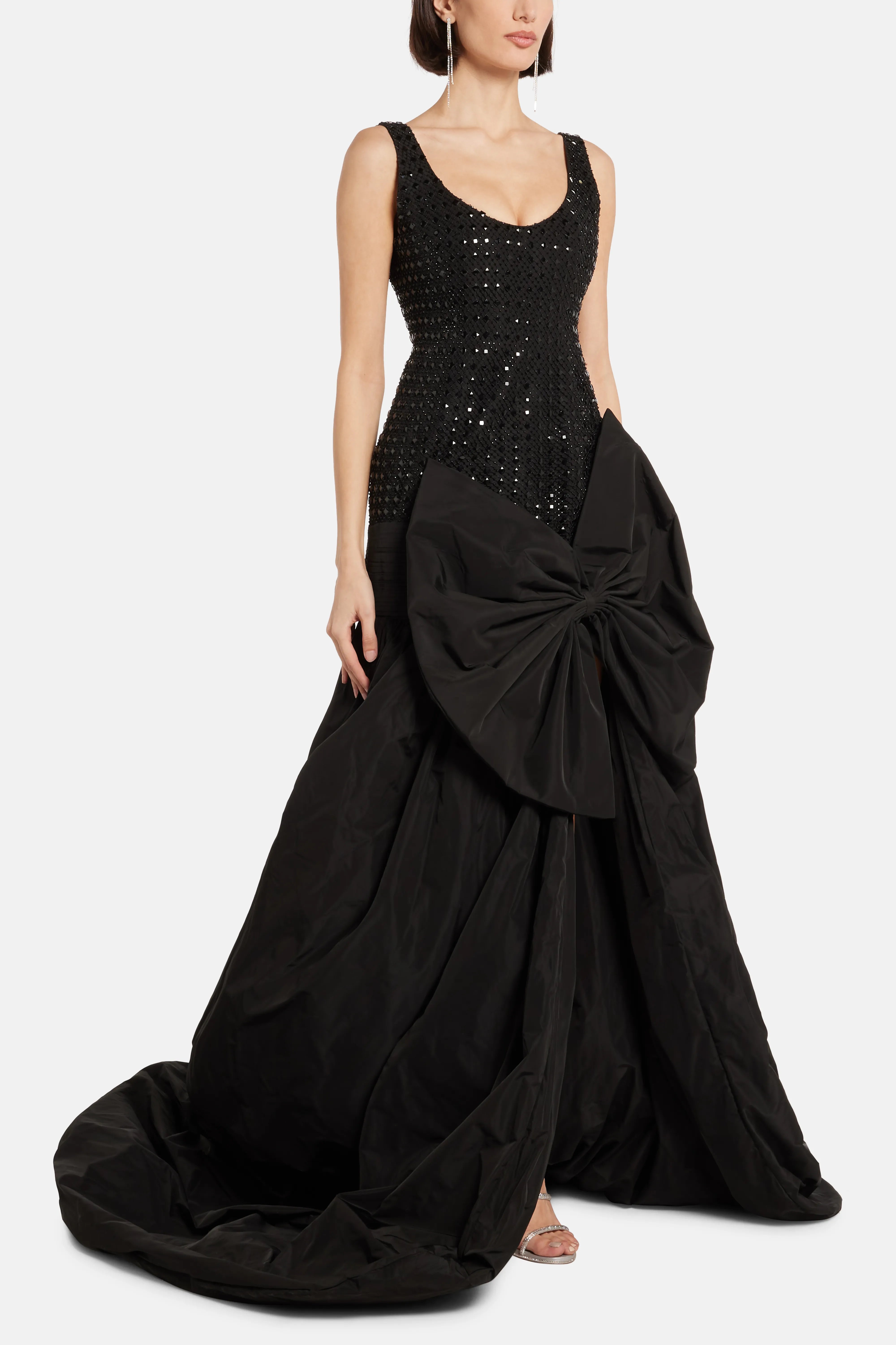 Crystal Bow Evening Gown