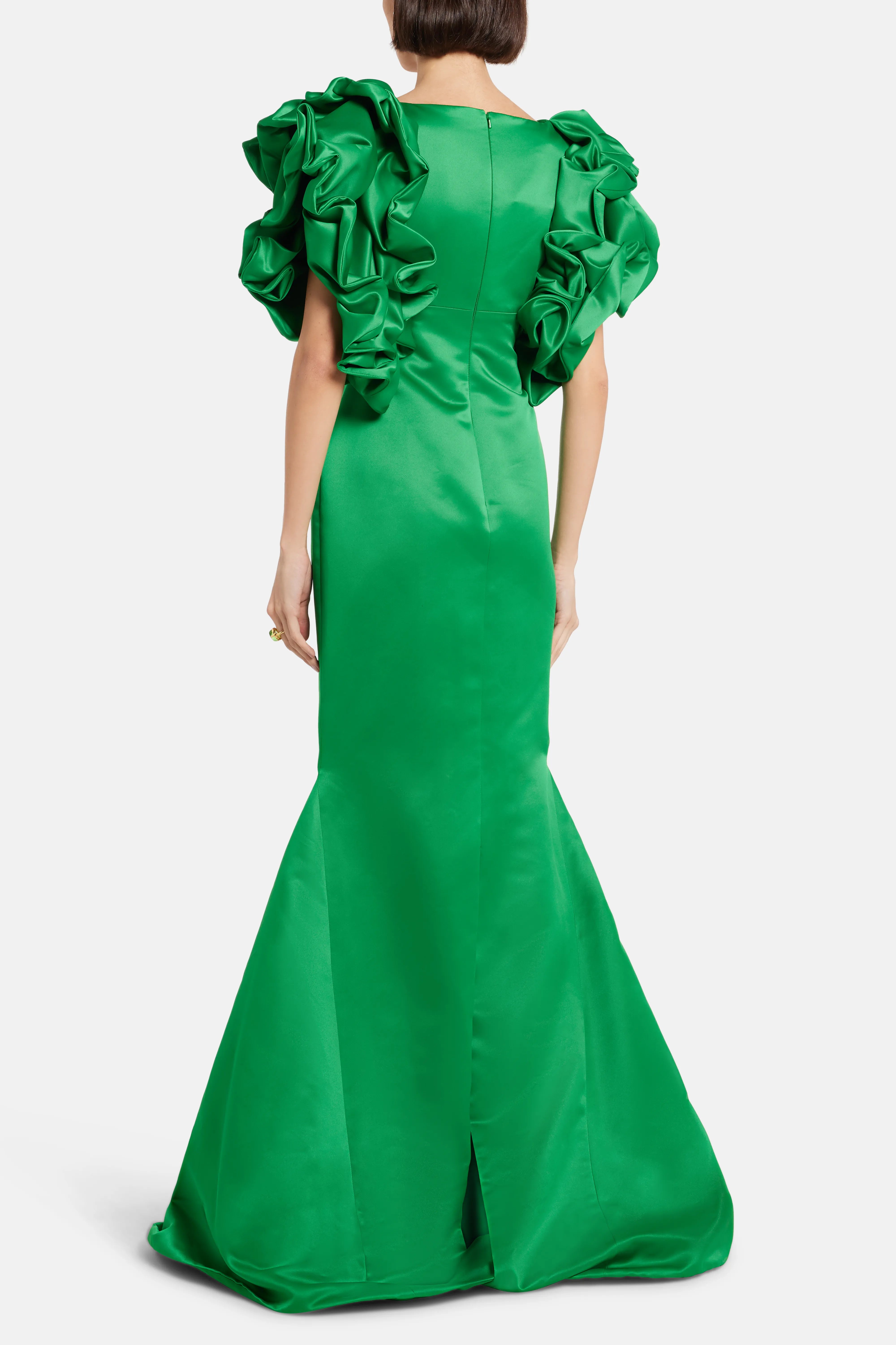 Puff Sleeves Evening Gown