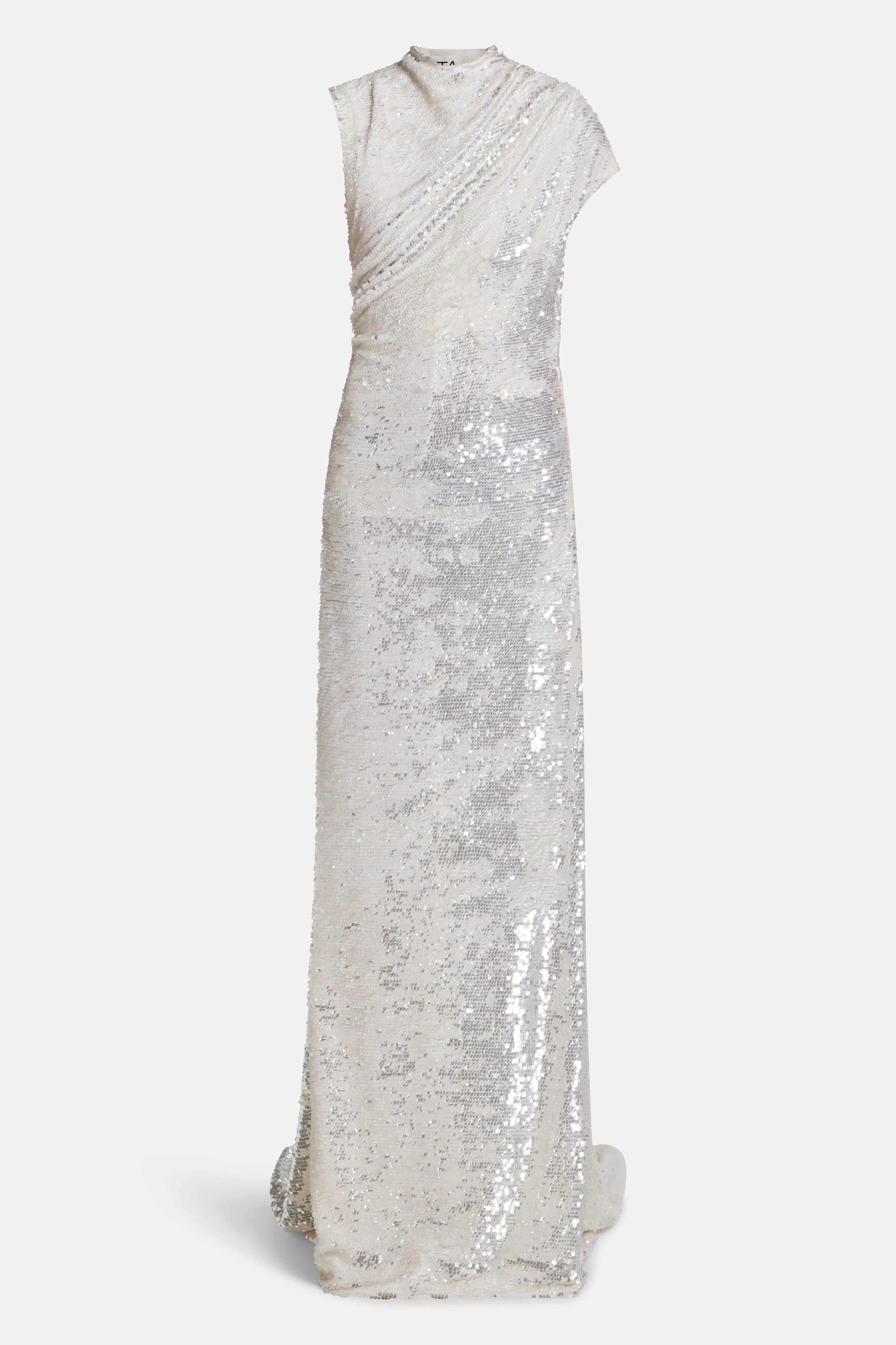 Adeline Sequin Backless Evening Gown in Silver