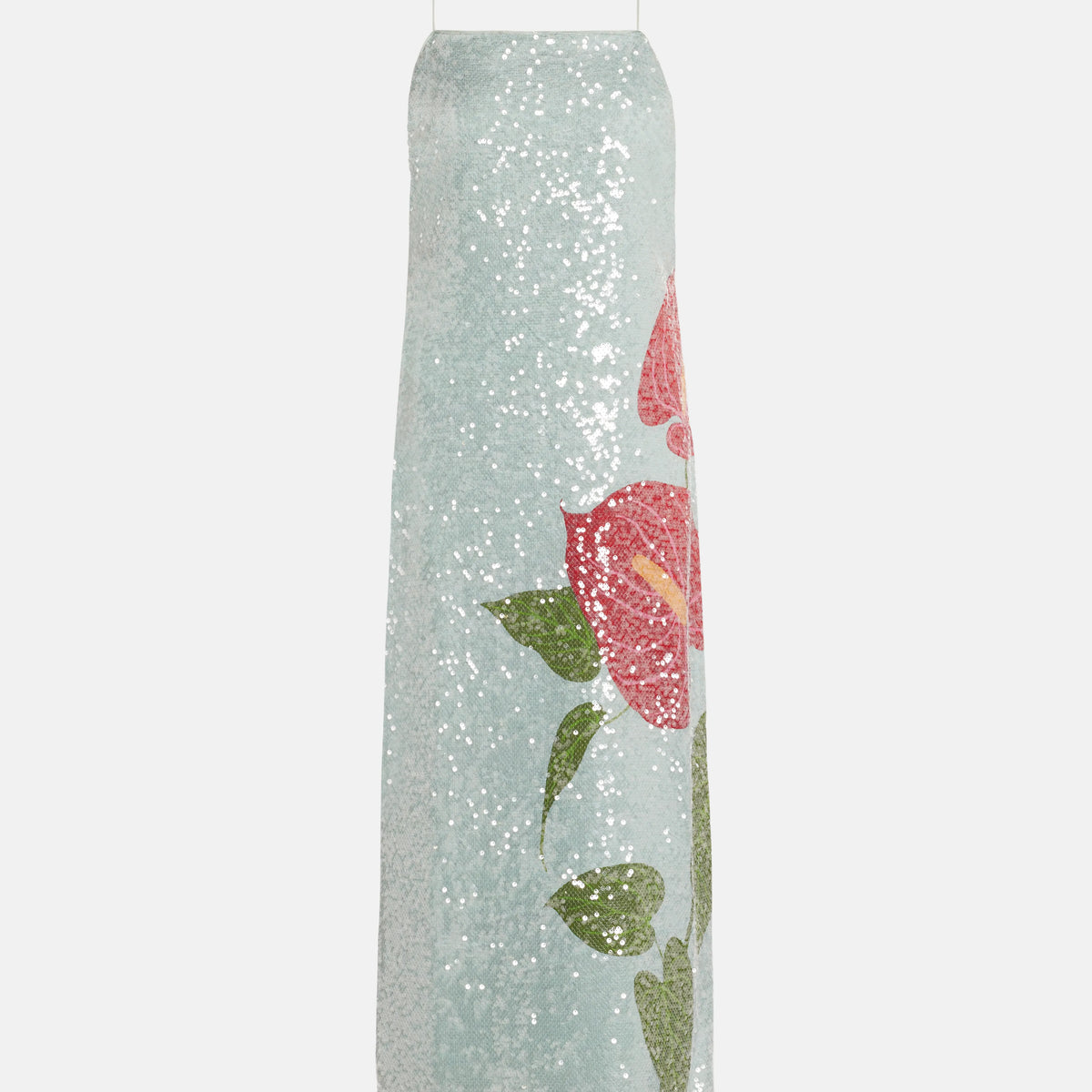Shop the Anthurium Flowers Sequin Slip Maxi Dress