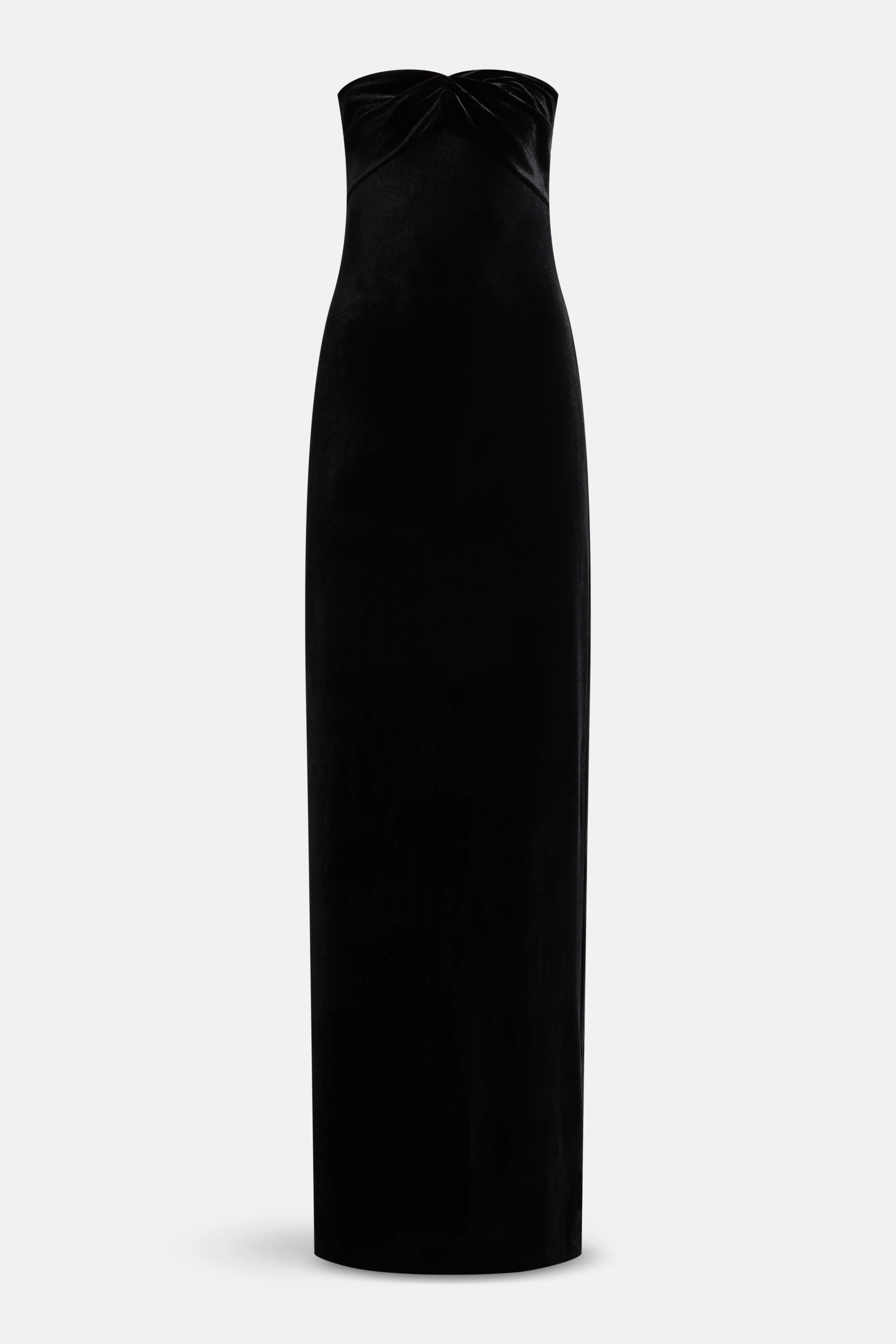 Noela Off Shoulder Velvet Evening Gown in Black