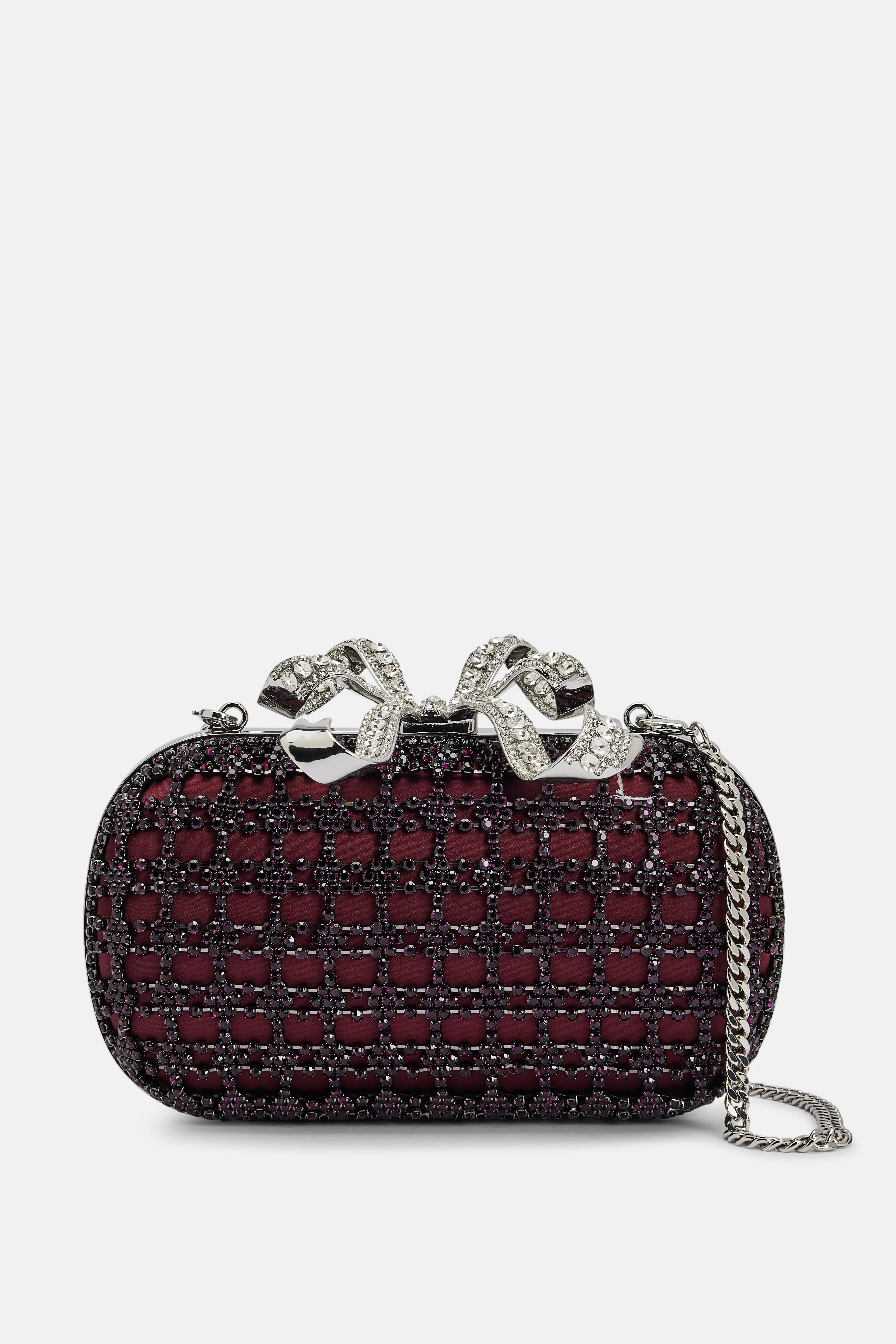 Chainmail Clutch Bag in Burgundy