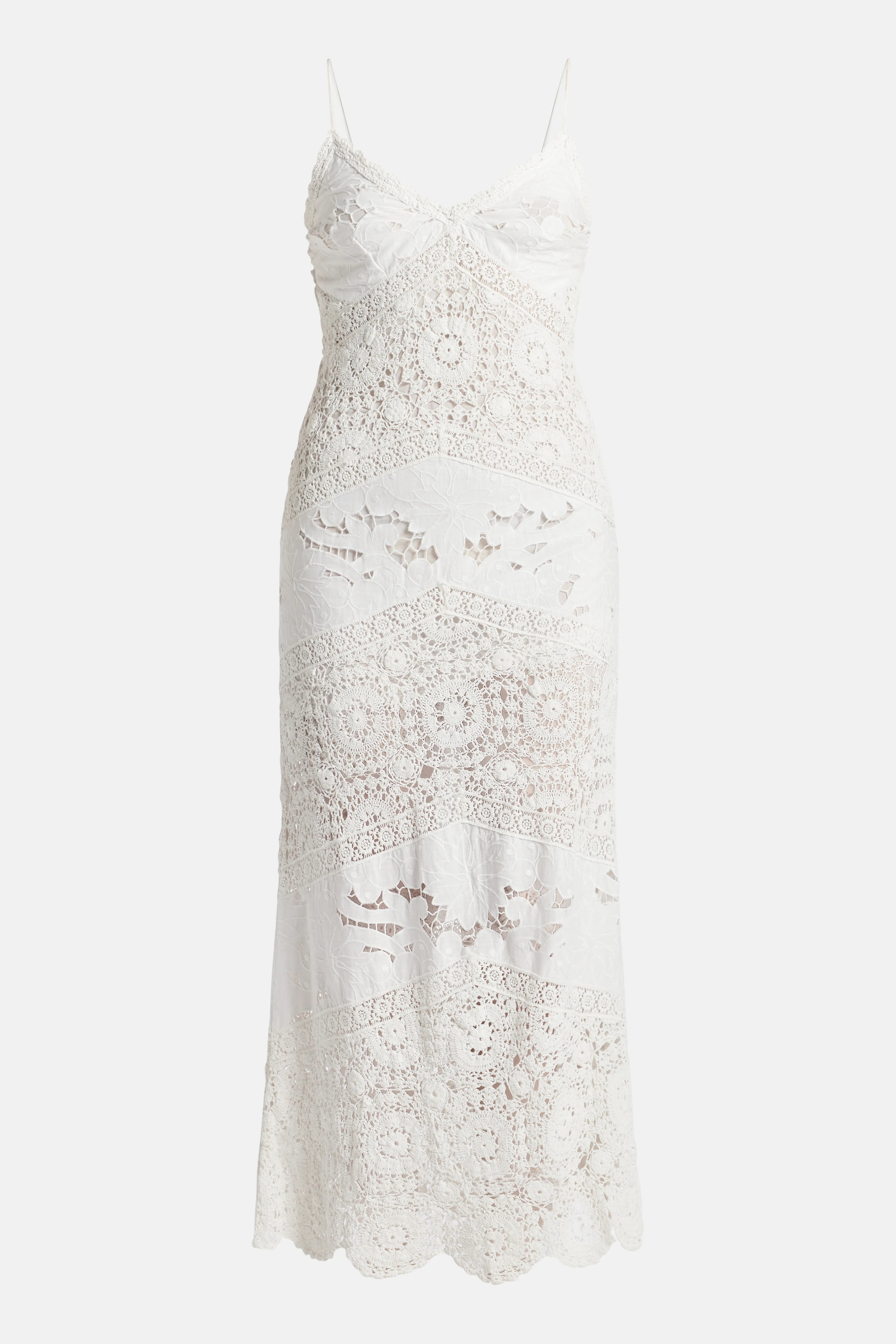 Revoires Sleeveless Cotton Maxi Dress in White