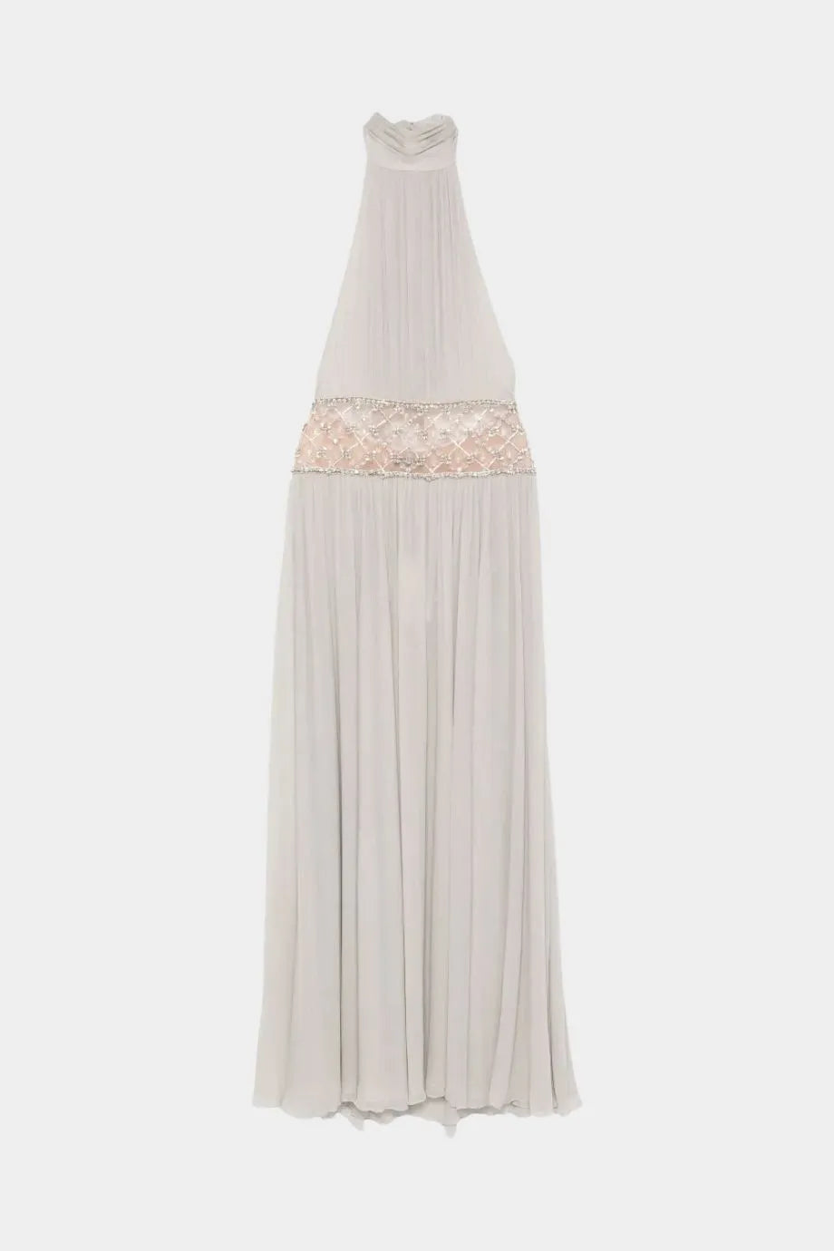 Kreeli Embellished Evening Dress in Silver