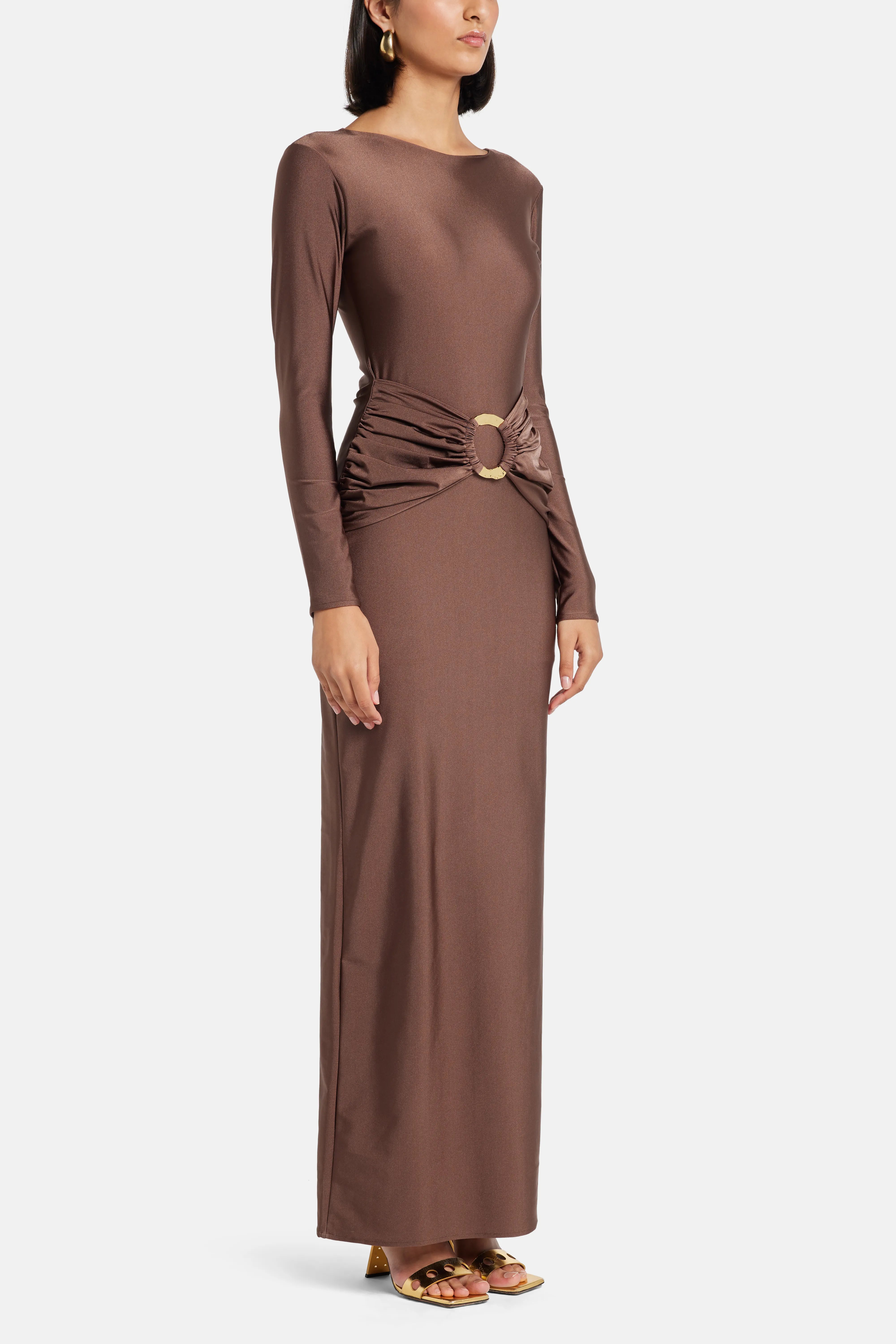 Duna Maxi Dress in Brown