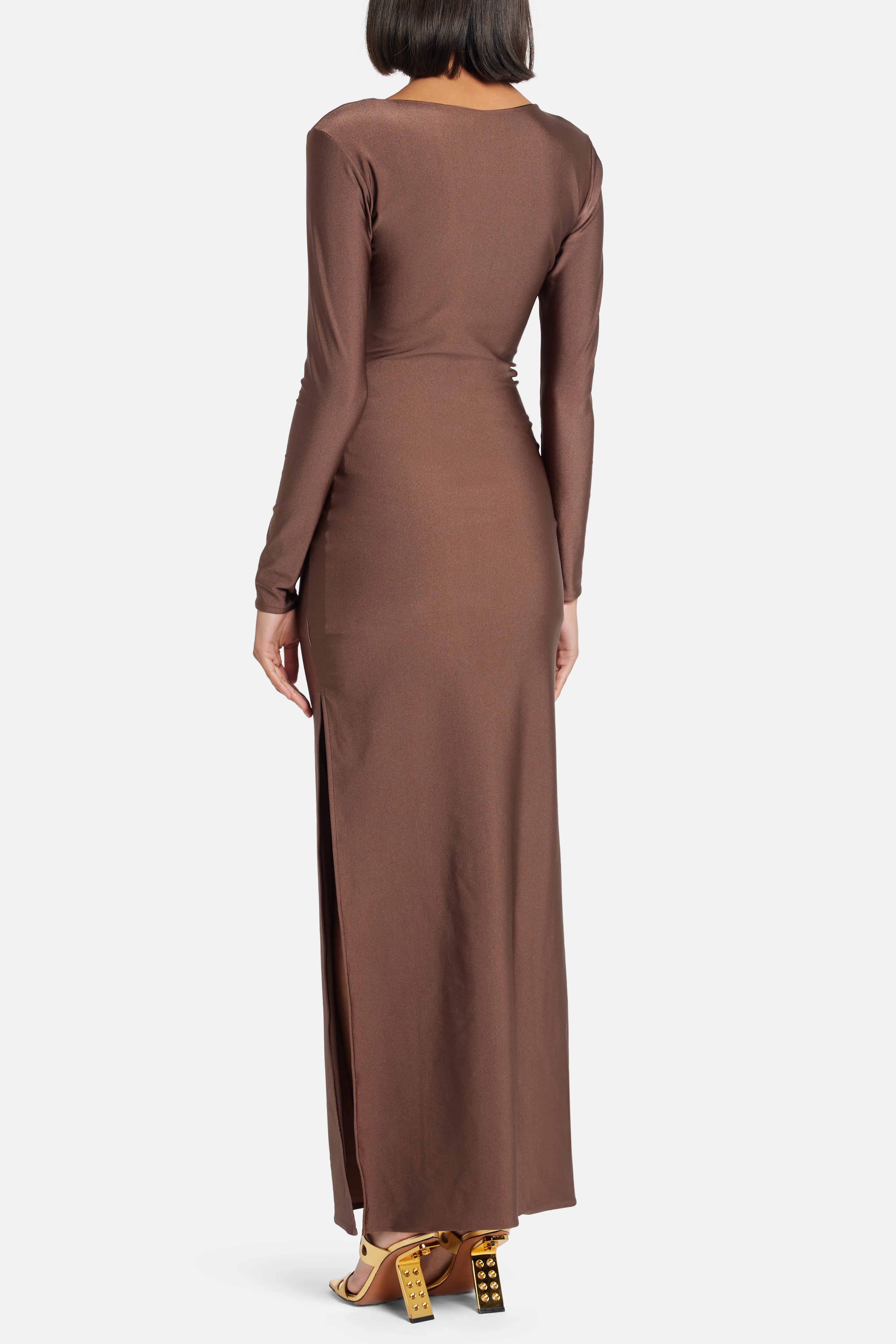 Duna Maxi Dress in Brown