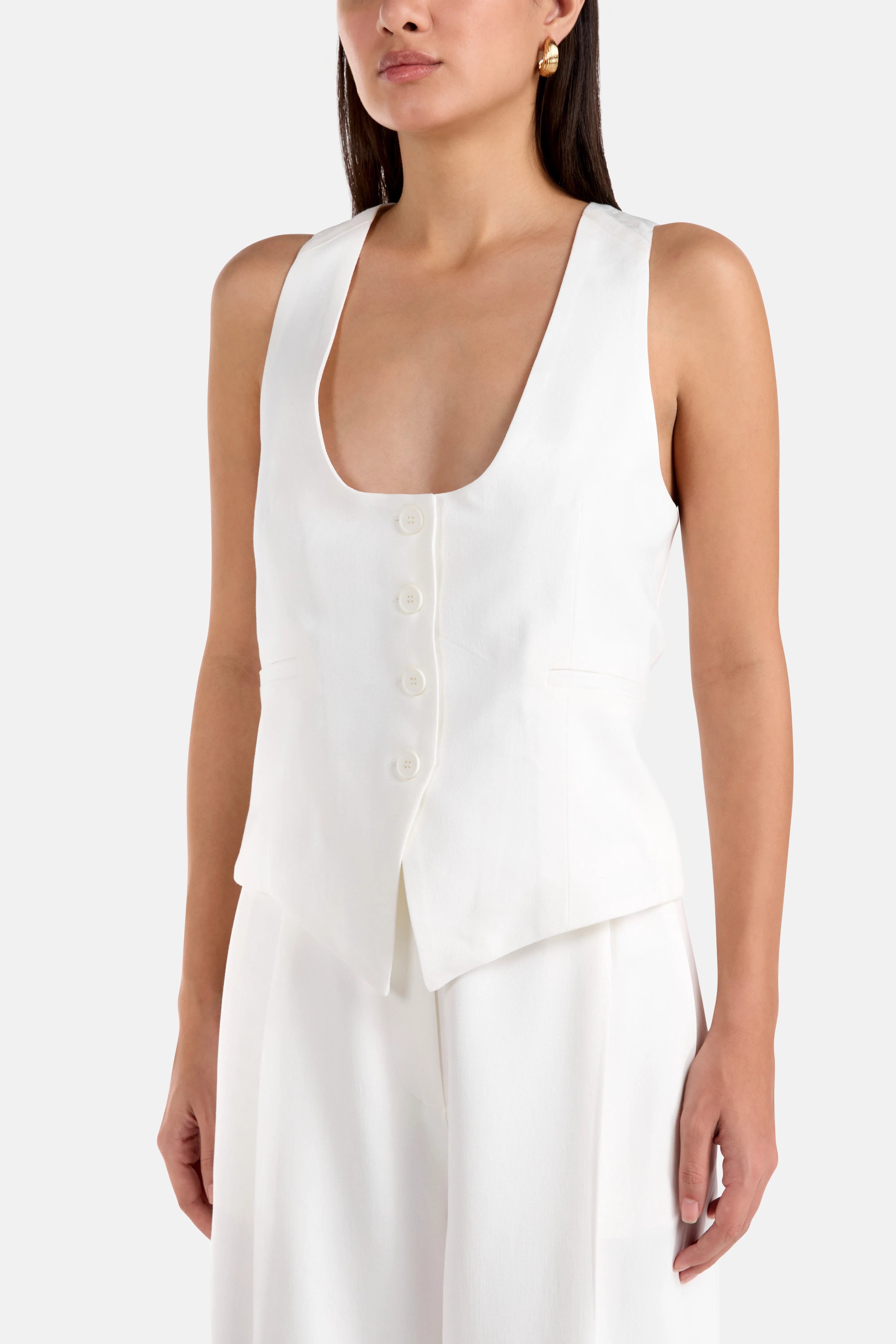 Cala Sleeveless Cotton Top in White