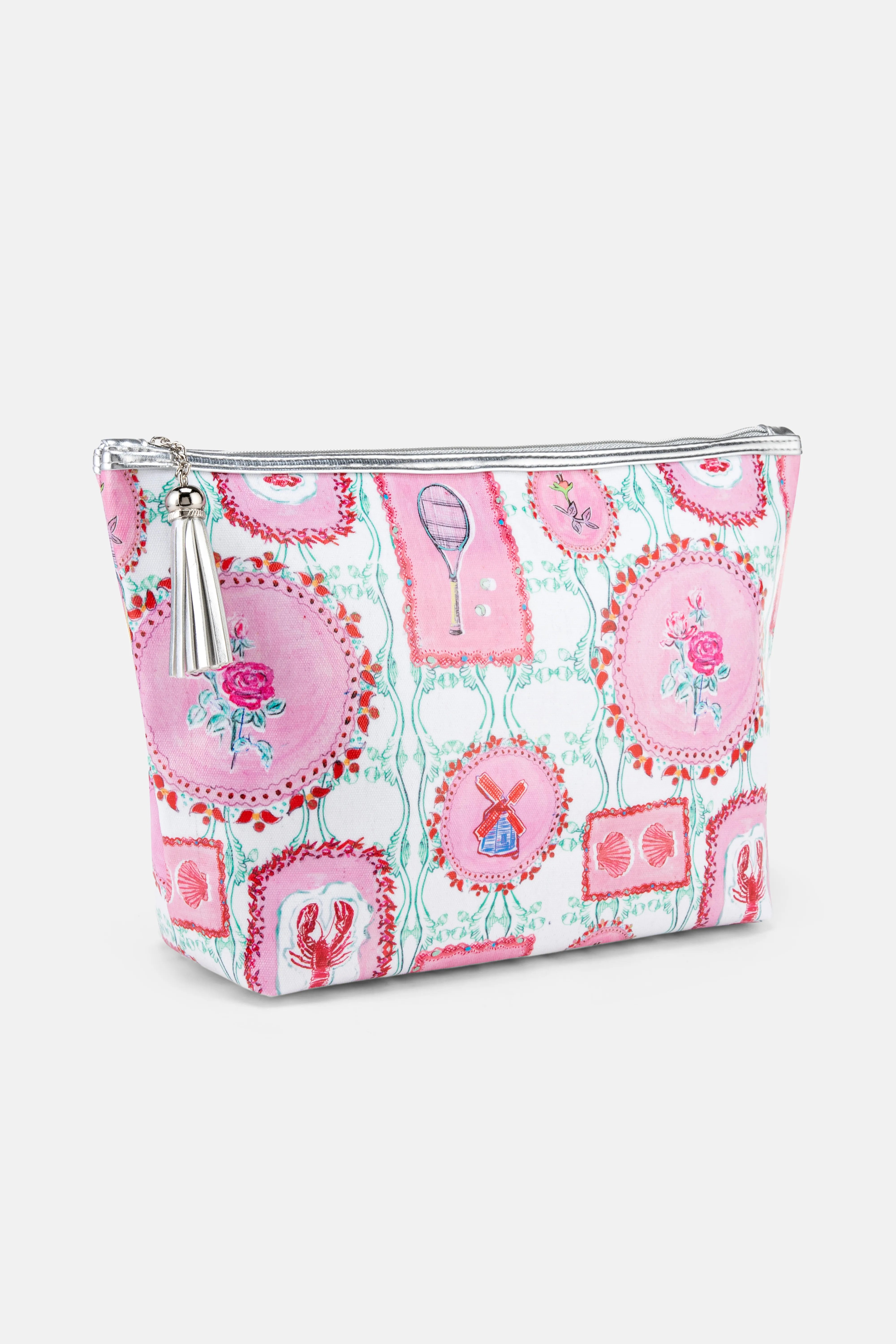 The Hamptons Giant Cotton Wash Bag In Pink