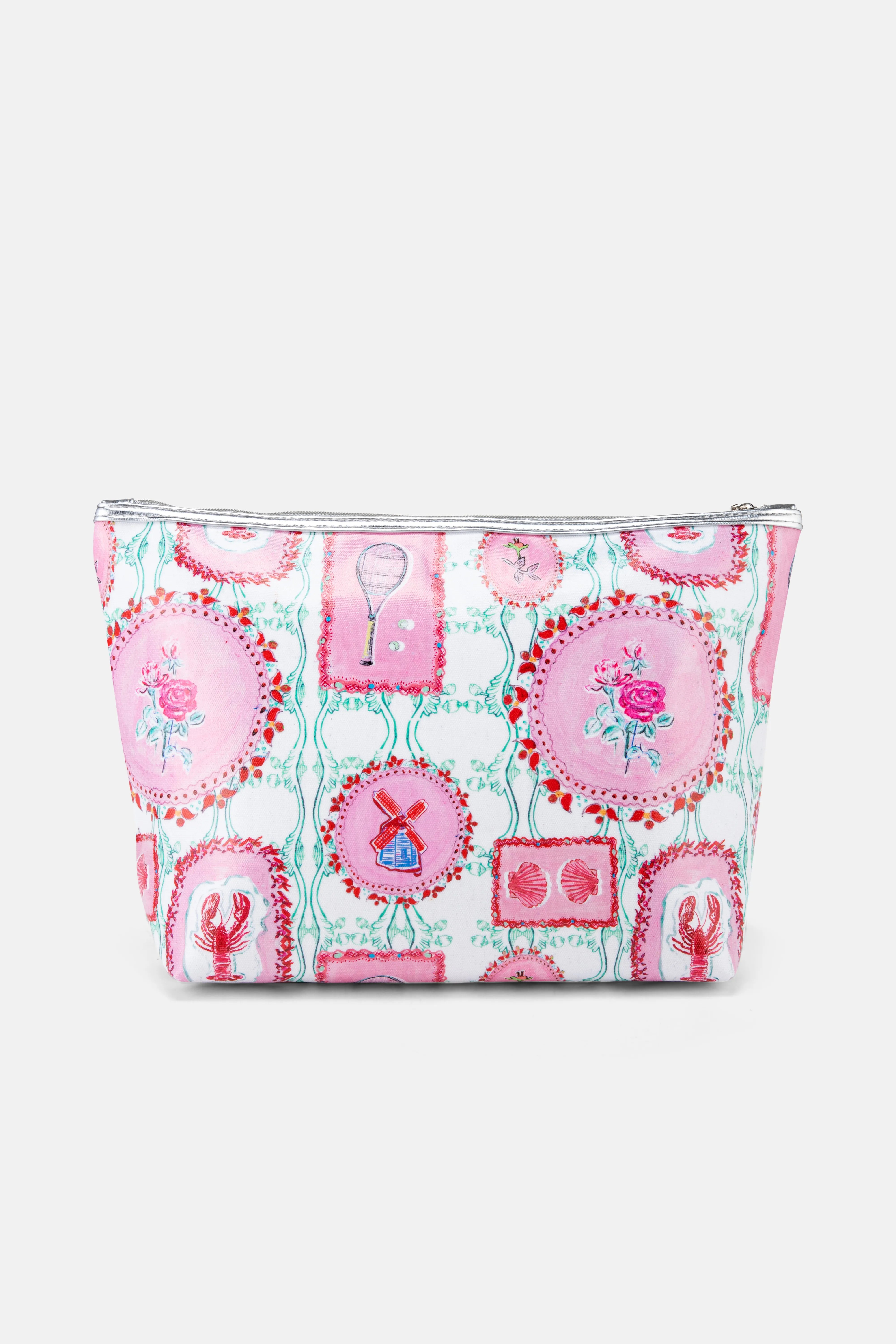The Hamptons Giant Cotton Wash Bag In Pink