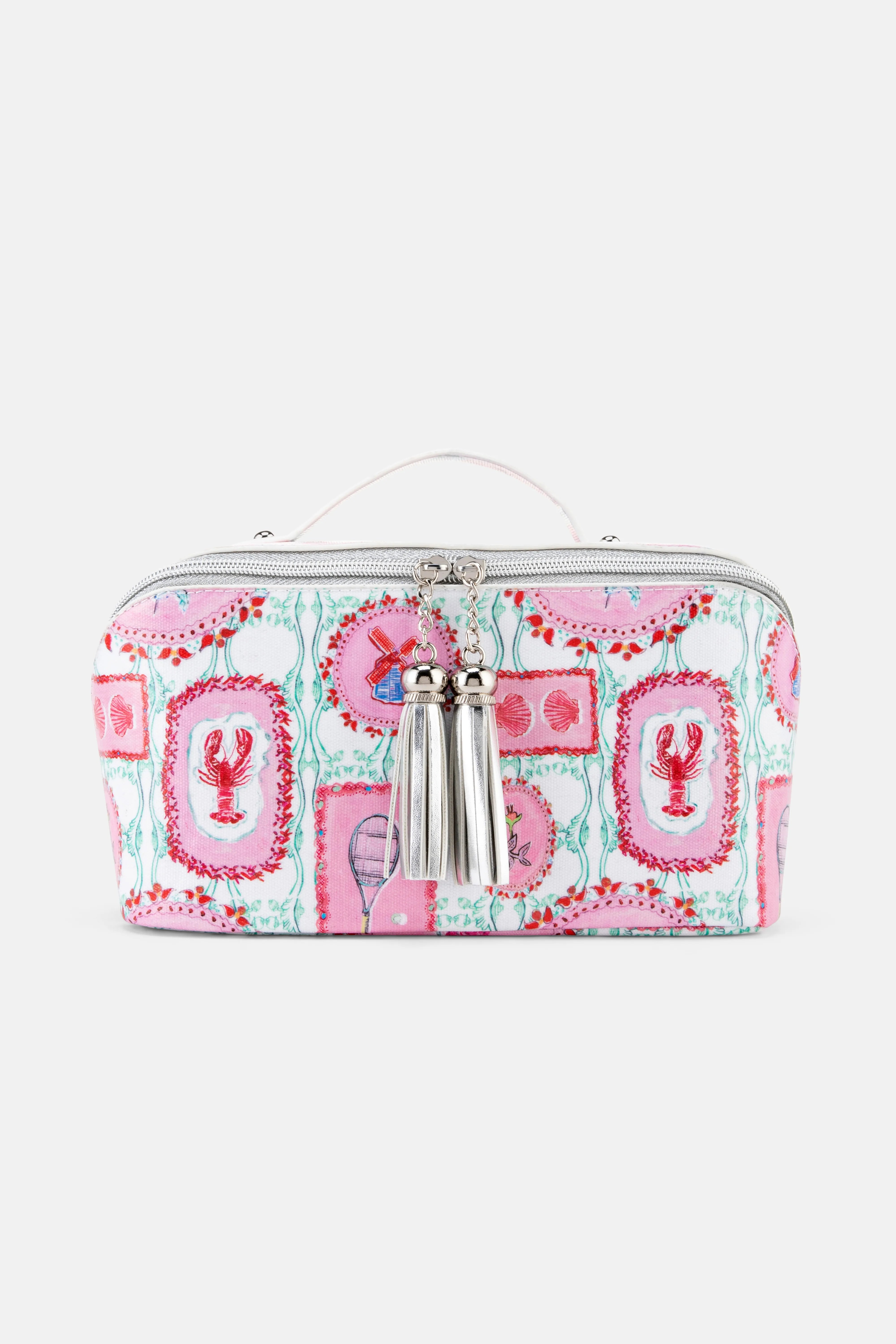 The Hamptons Large Cotton Cosmetic Bag In Pink