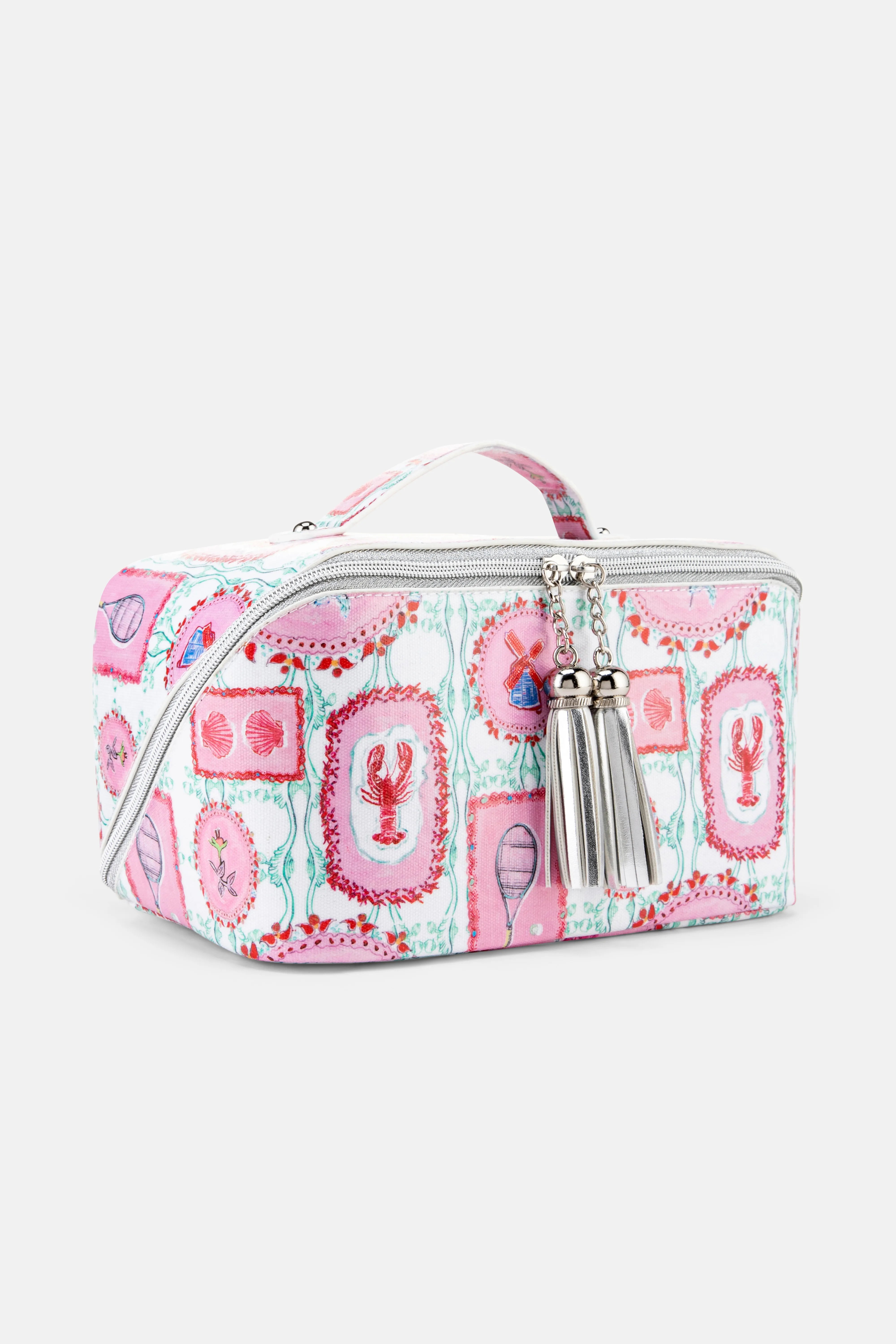 The Hamptons Large Cotton Cosmetic Bag In Pink