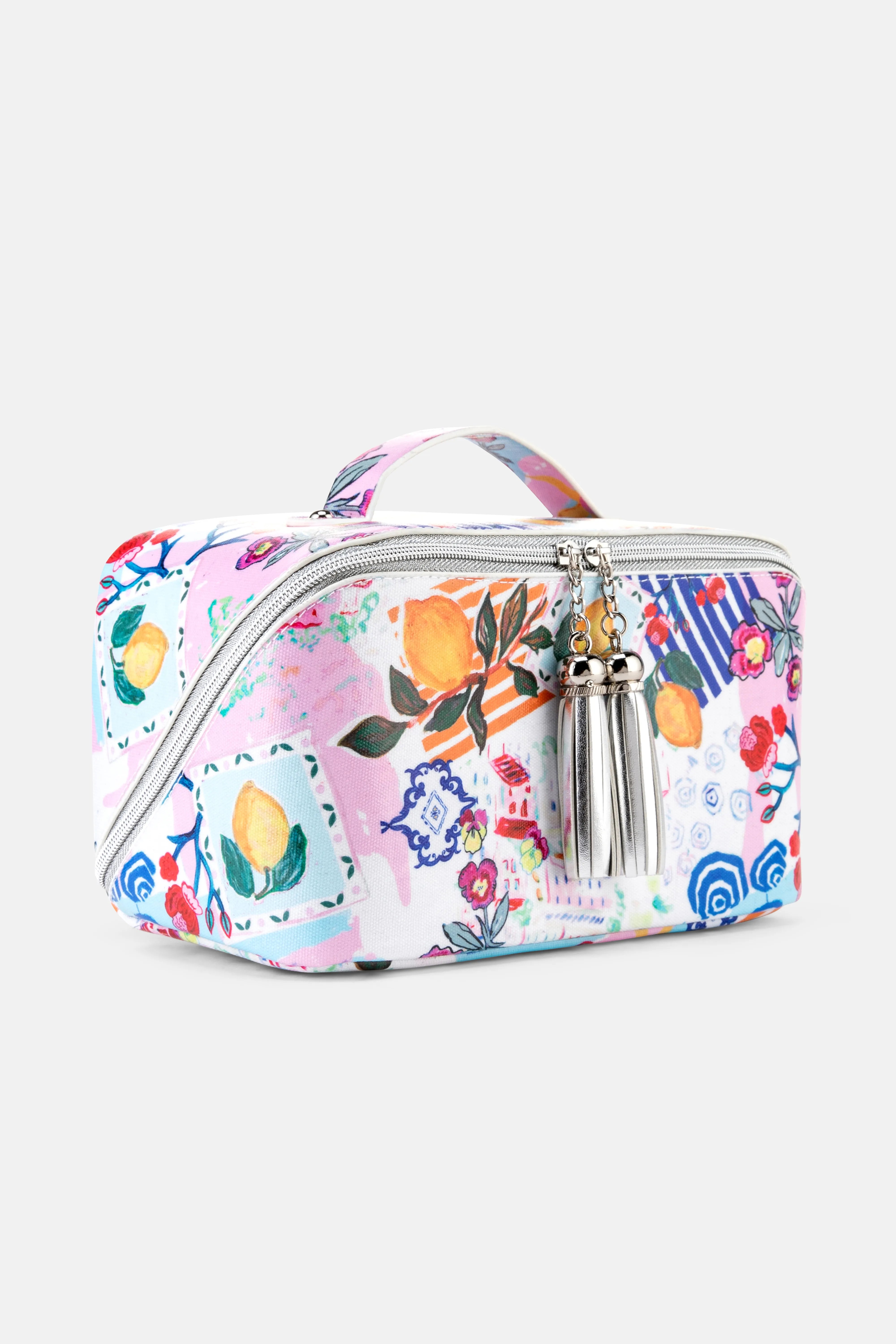 Amalfi Large Cotton Cosmetic Bag In Pink