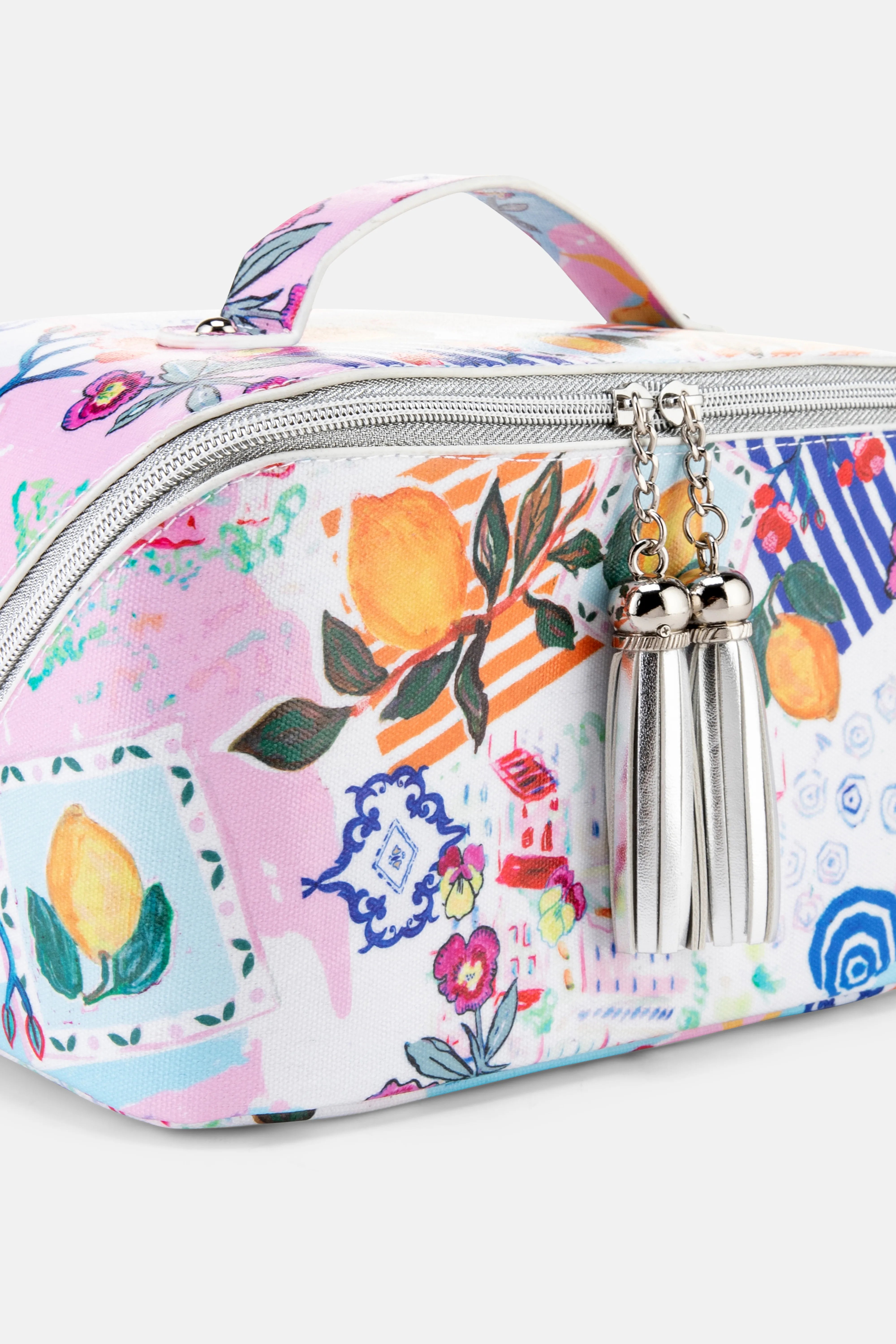 Amalfi Large Cotton Cosmetic Bag In Pink