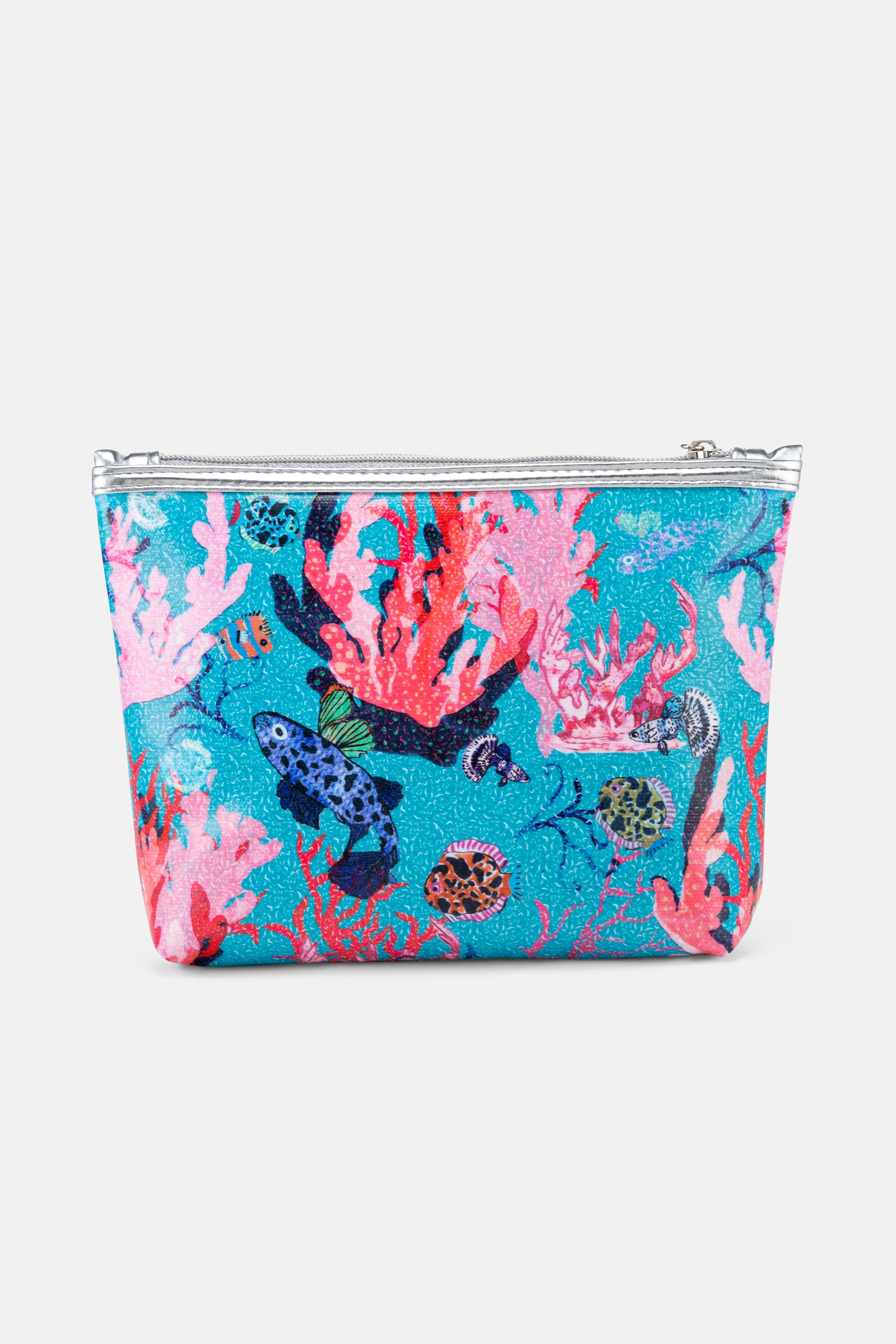 Underwater Coral Classic Cotton Make-Up Bag In Pink