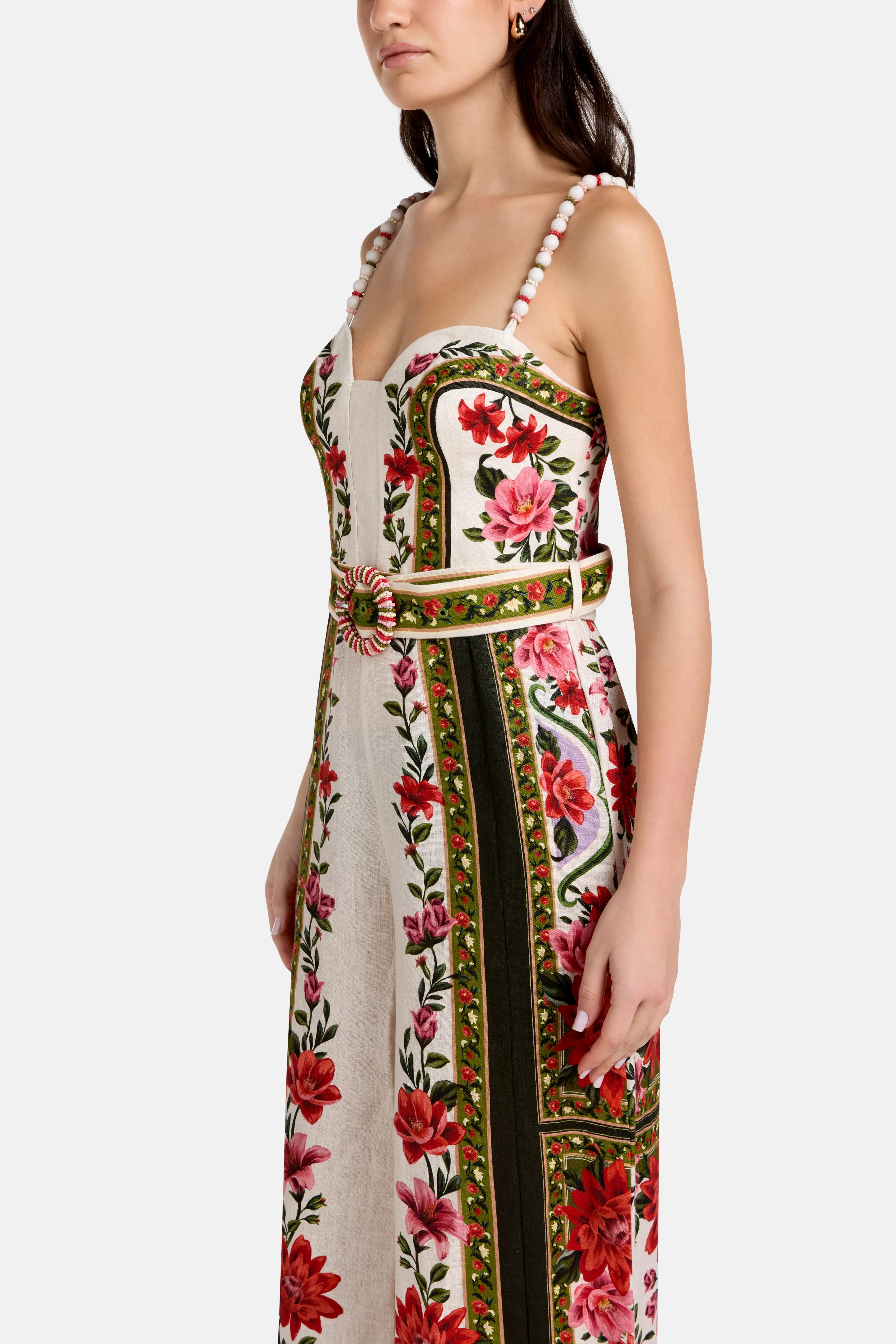 Wonder Rio Sand Sleeveless Linen Jumpsuit in Beige