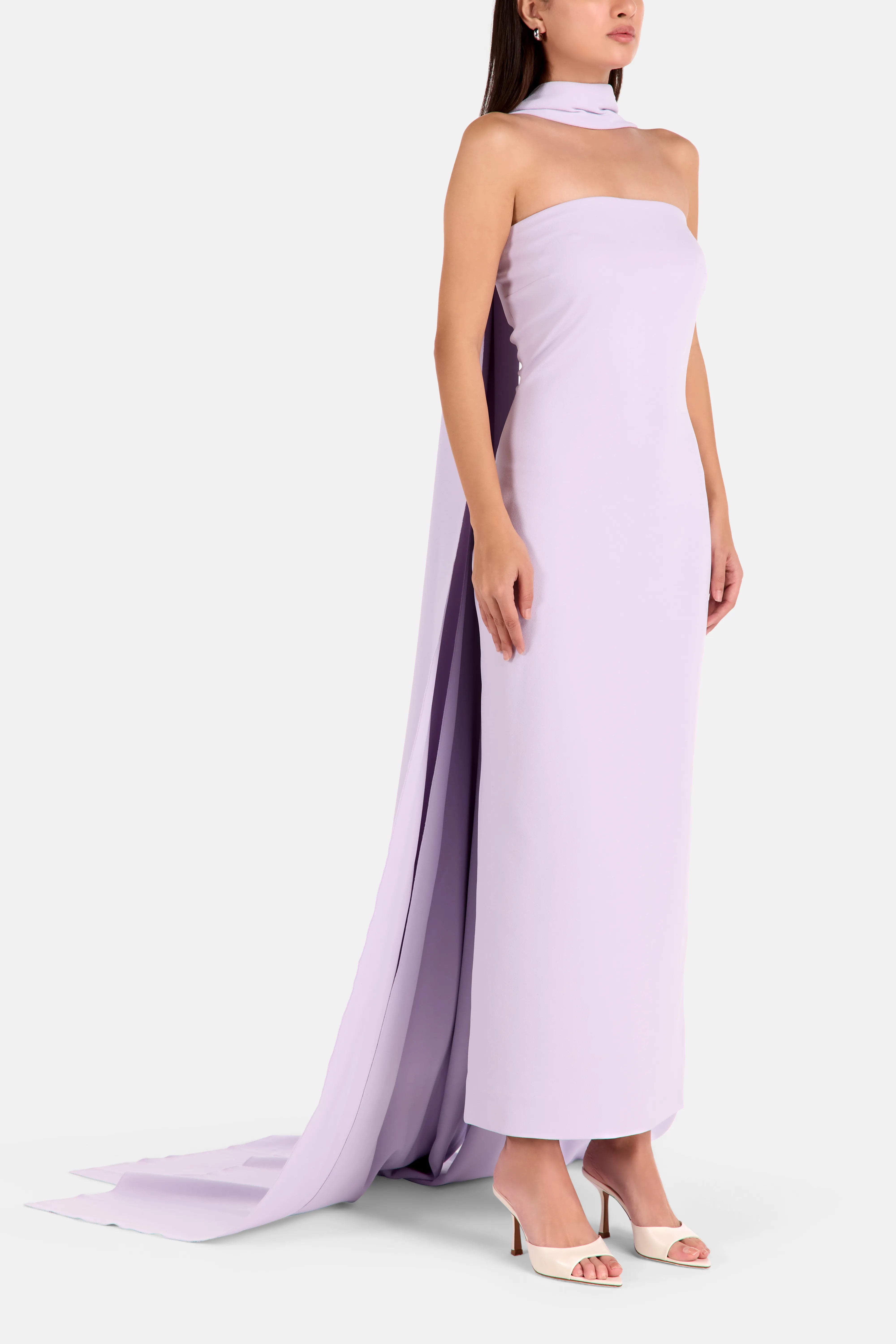 Shop the Purple Martine Midaxi Evening Dress with Scarf Shop the Purple Martine Midaxi Evening Dress with Scarf