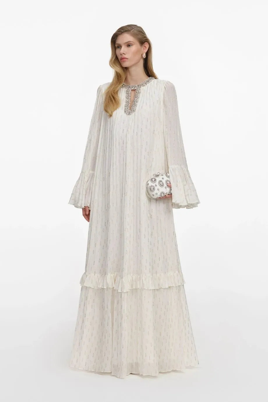 Chiffon Evening Dress in Cream