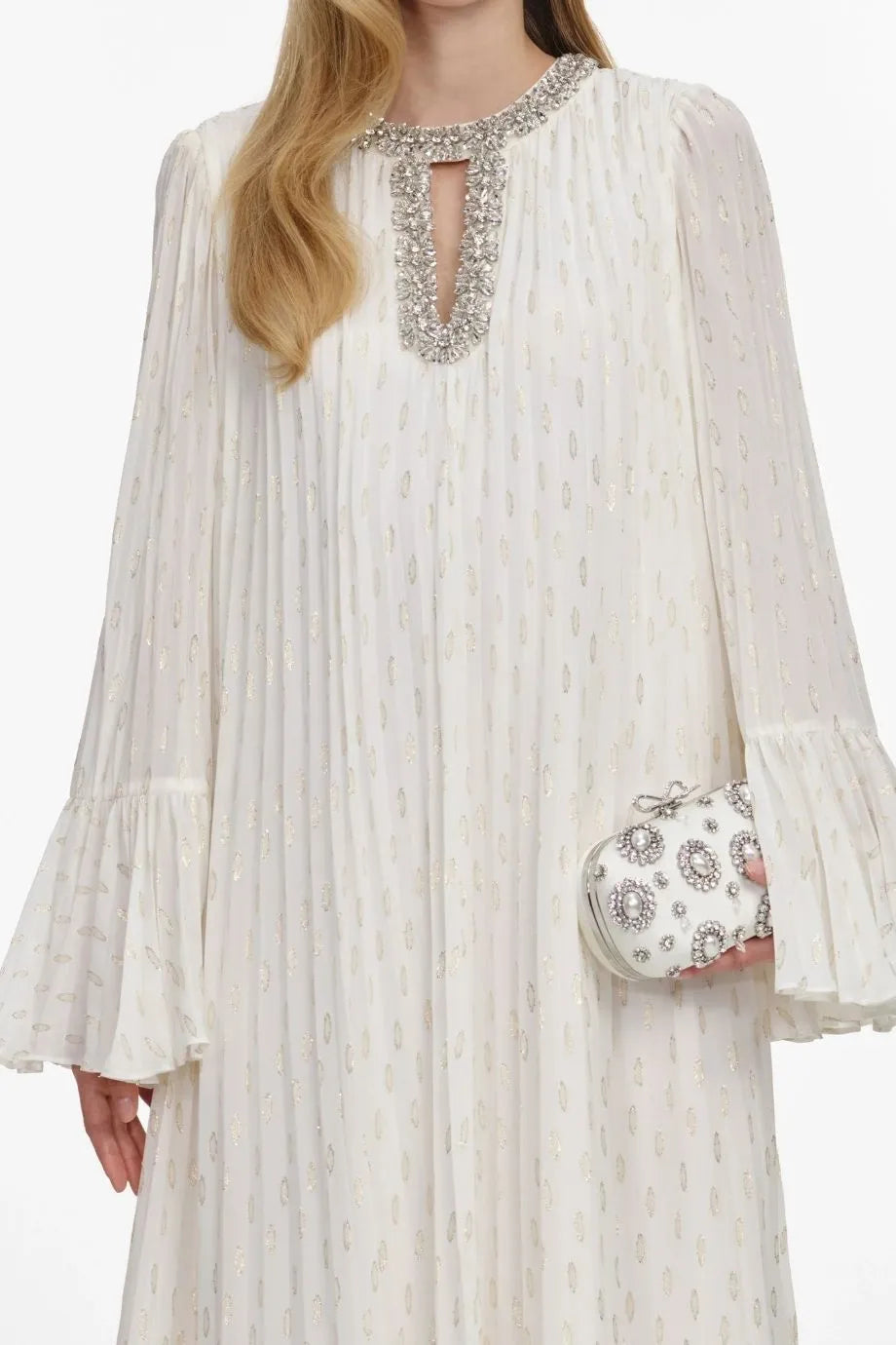 Chiffon Evening Dress in Cream