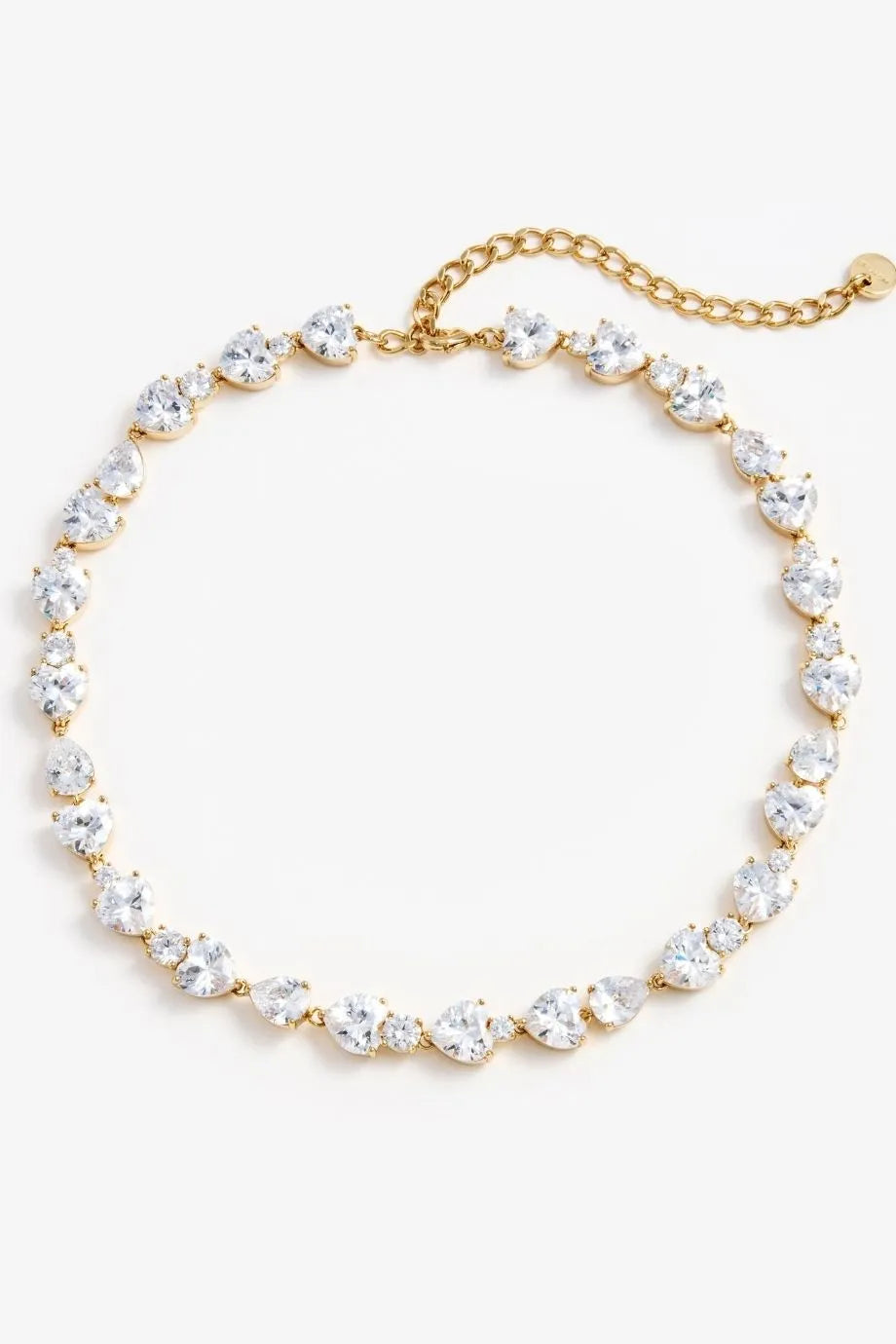 Heart Crystal Necklace in Gold