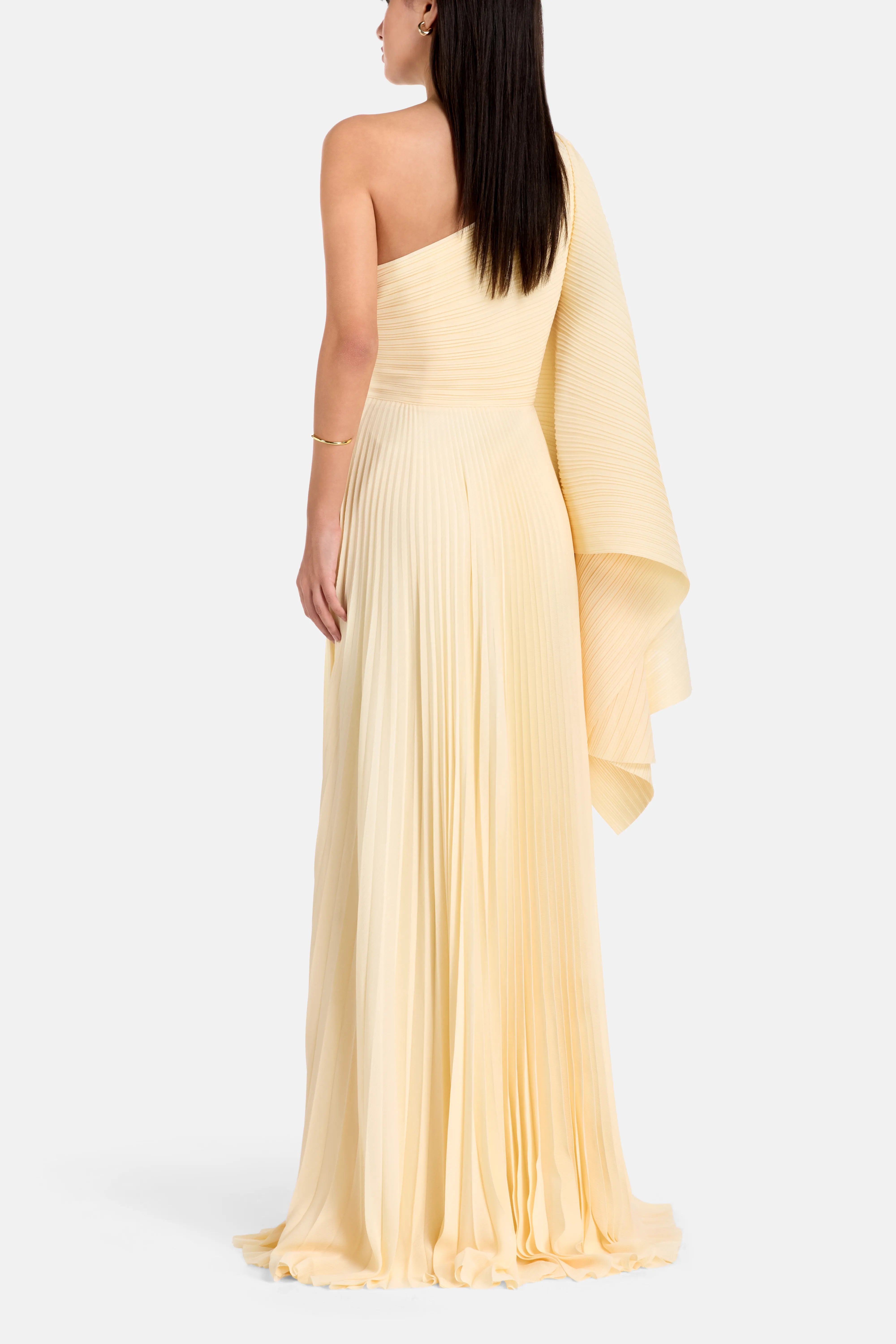 Maci One Shoulder Evening Dress in White