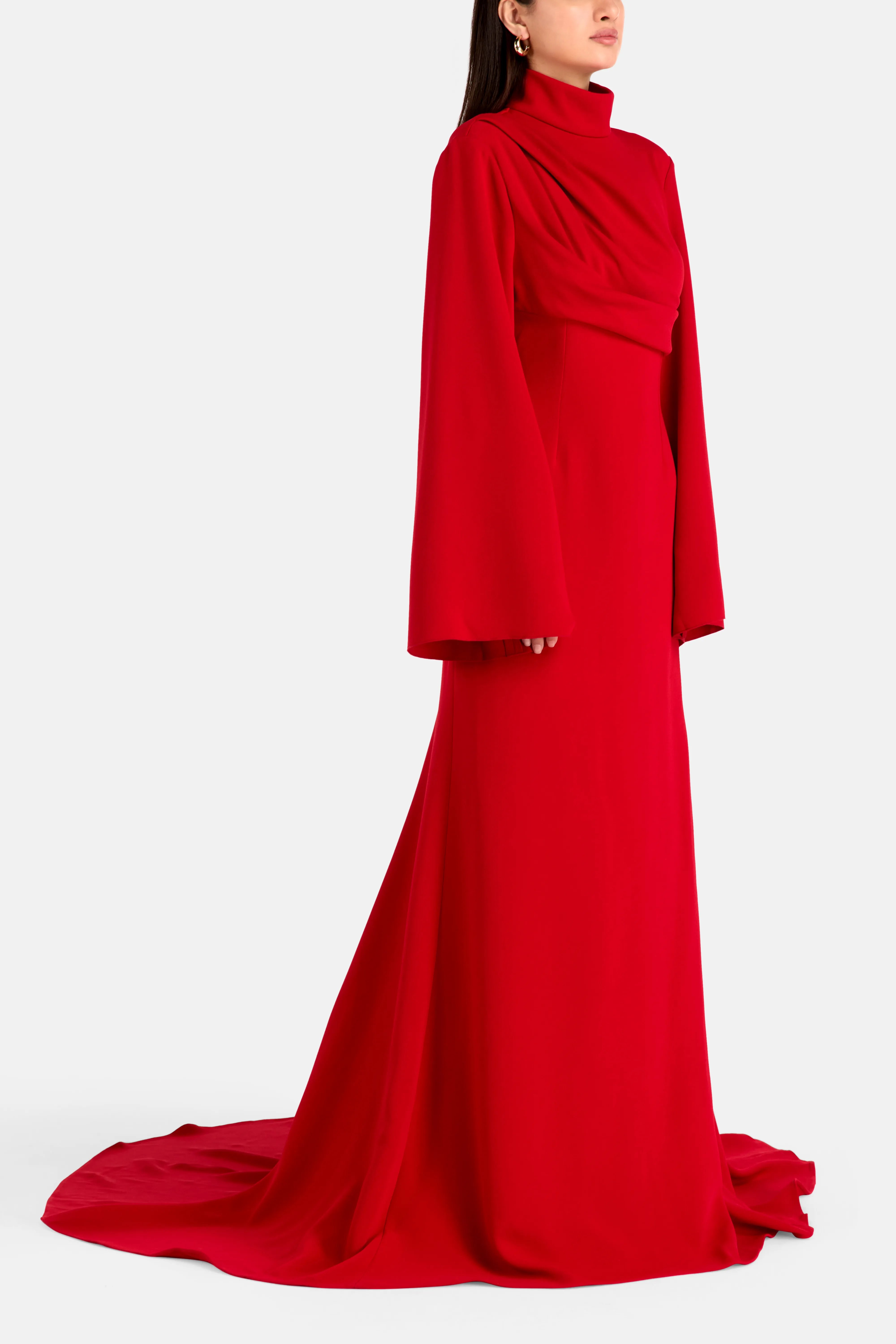 Swinton Long Sleeves Evening Gown in Red