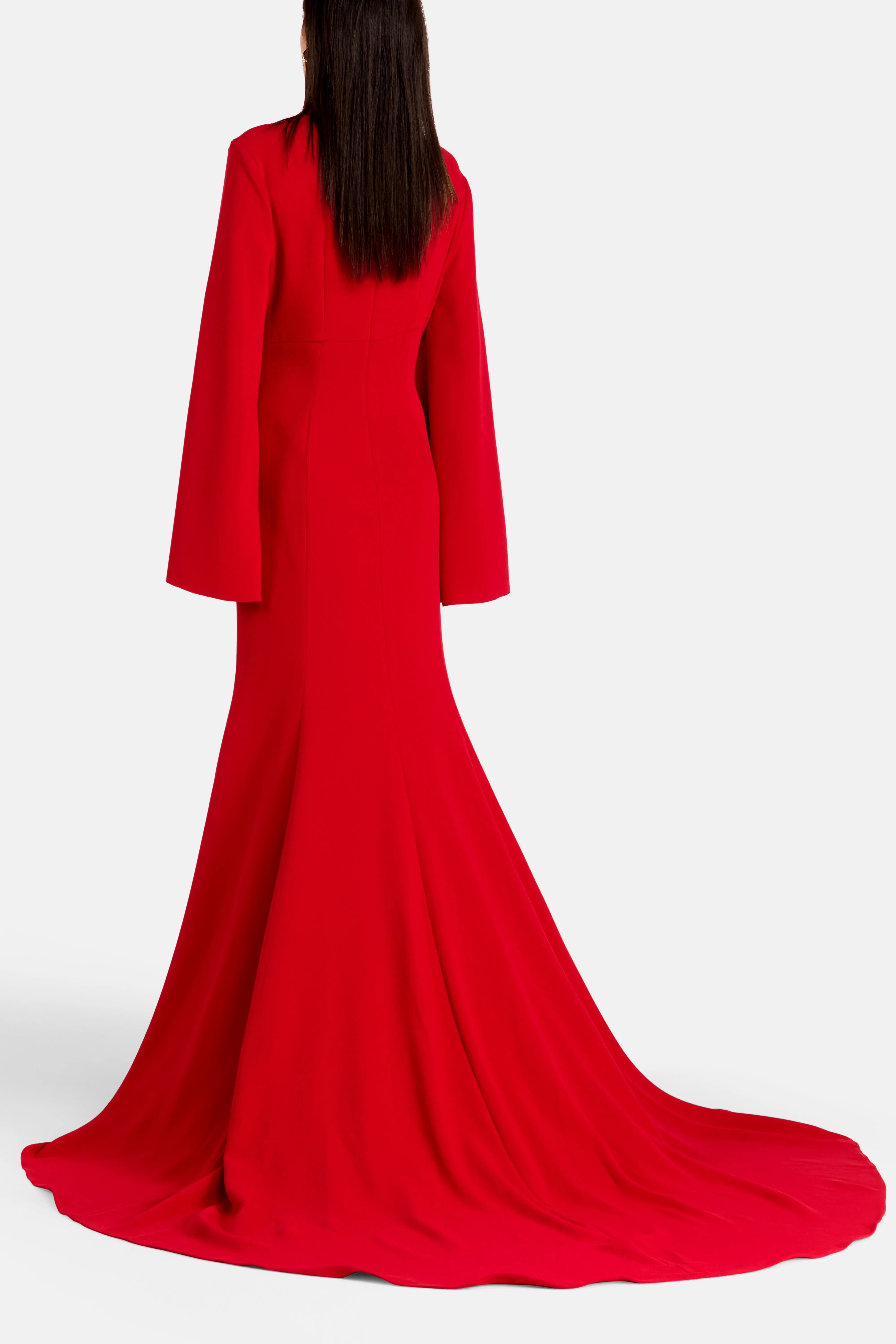 Swinton Long Sleeves Evening Gown in Red