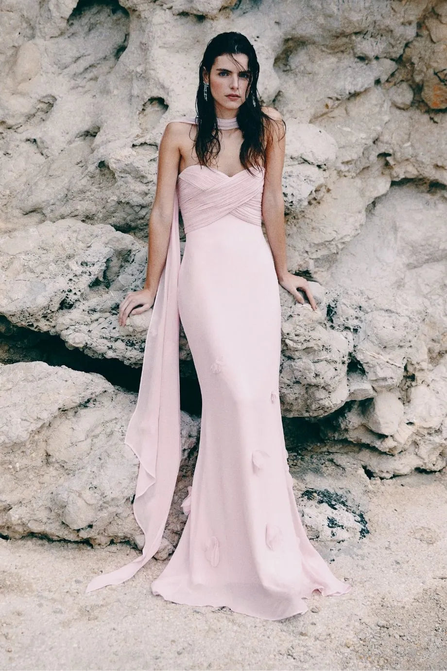 Shop the Pink Sleeveless Floral Georgette Scarf Maxi Dress Shop the Pink Sleeveless Floral Georgette Scarf Maxi Dress