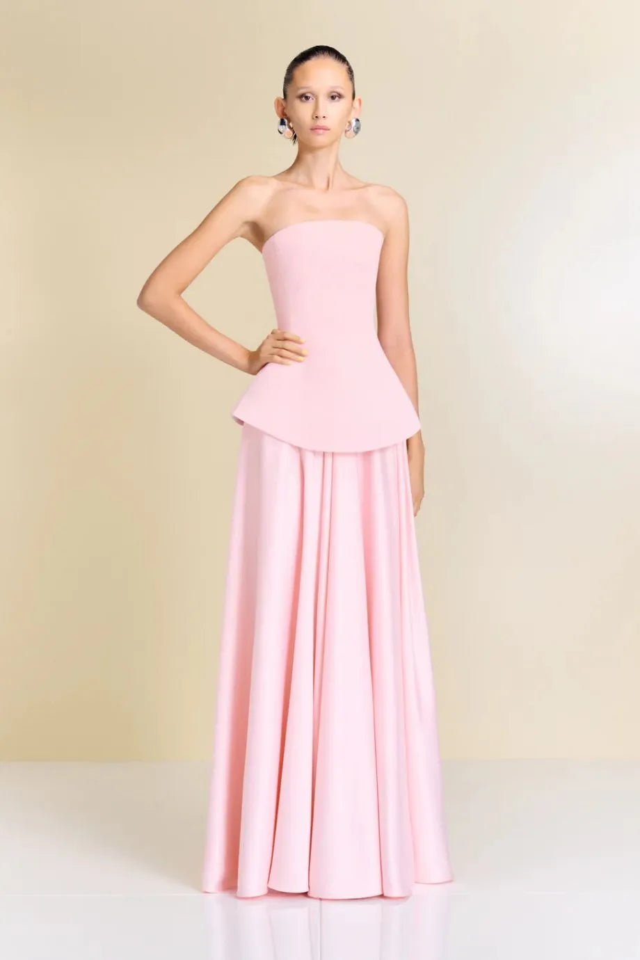 Oriana Strapless Evening Dress in Pink