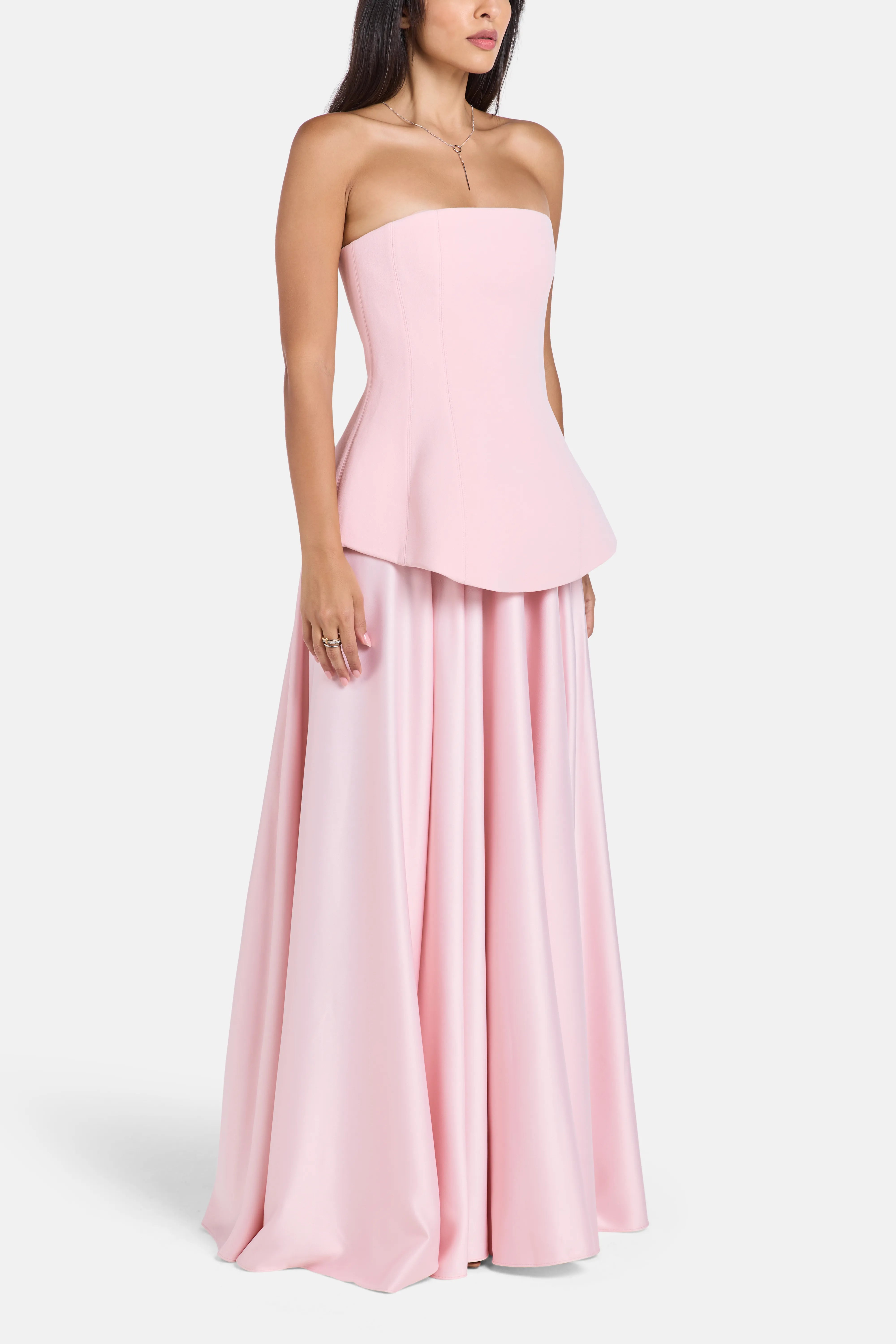 Oriana Strapless Evening Dress in Pink