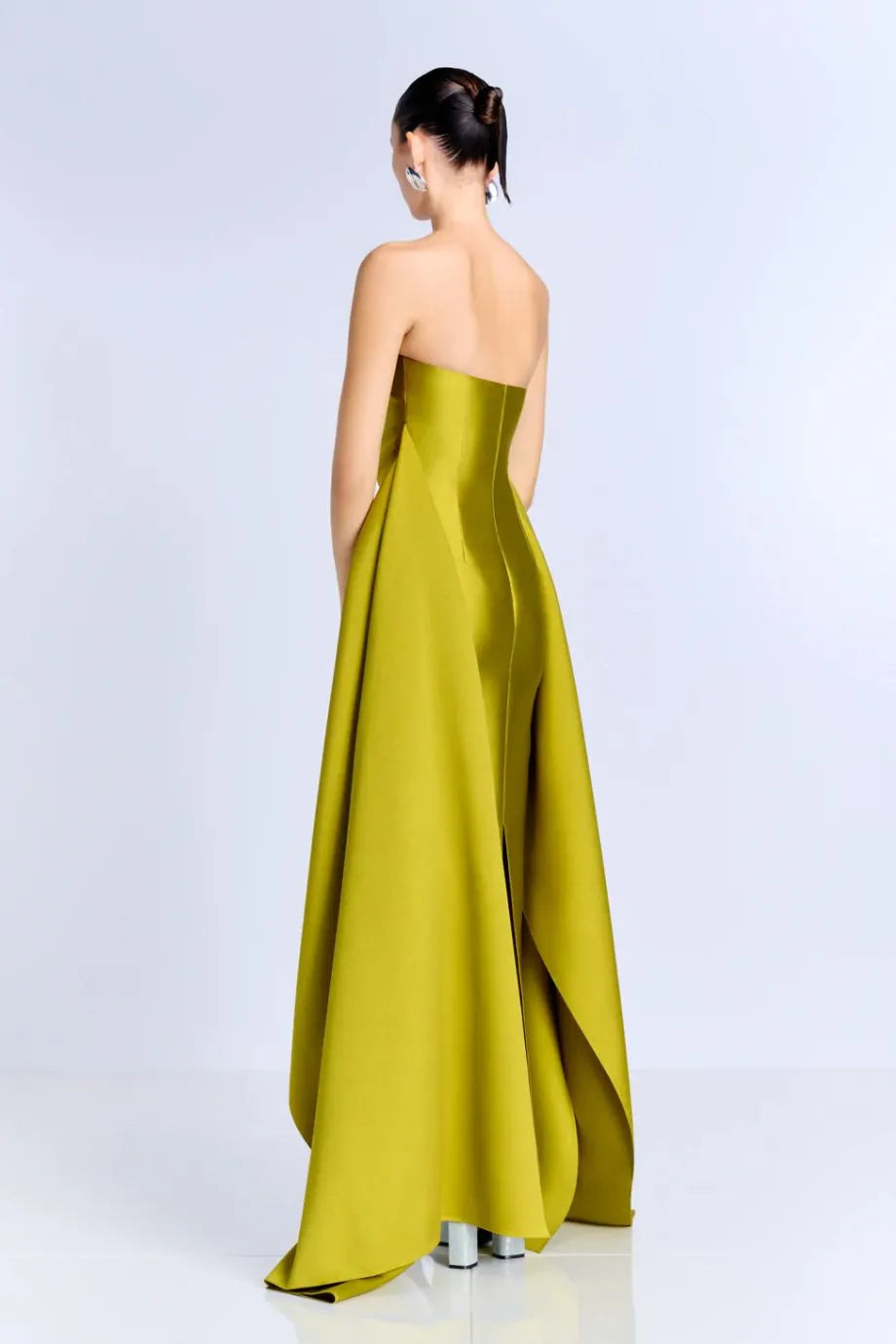 Elara Strapless Evening Gown in Green