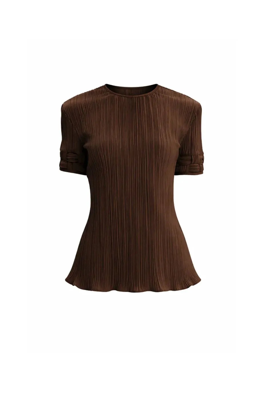 Sabia Pleated Top in Brown