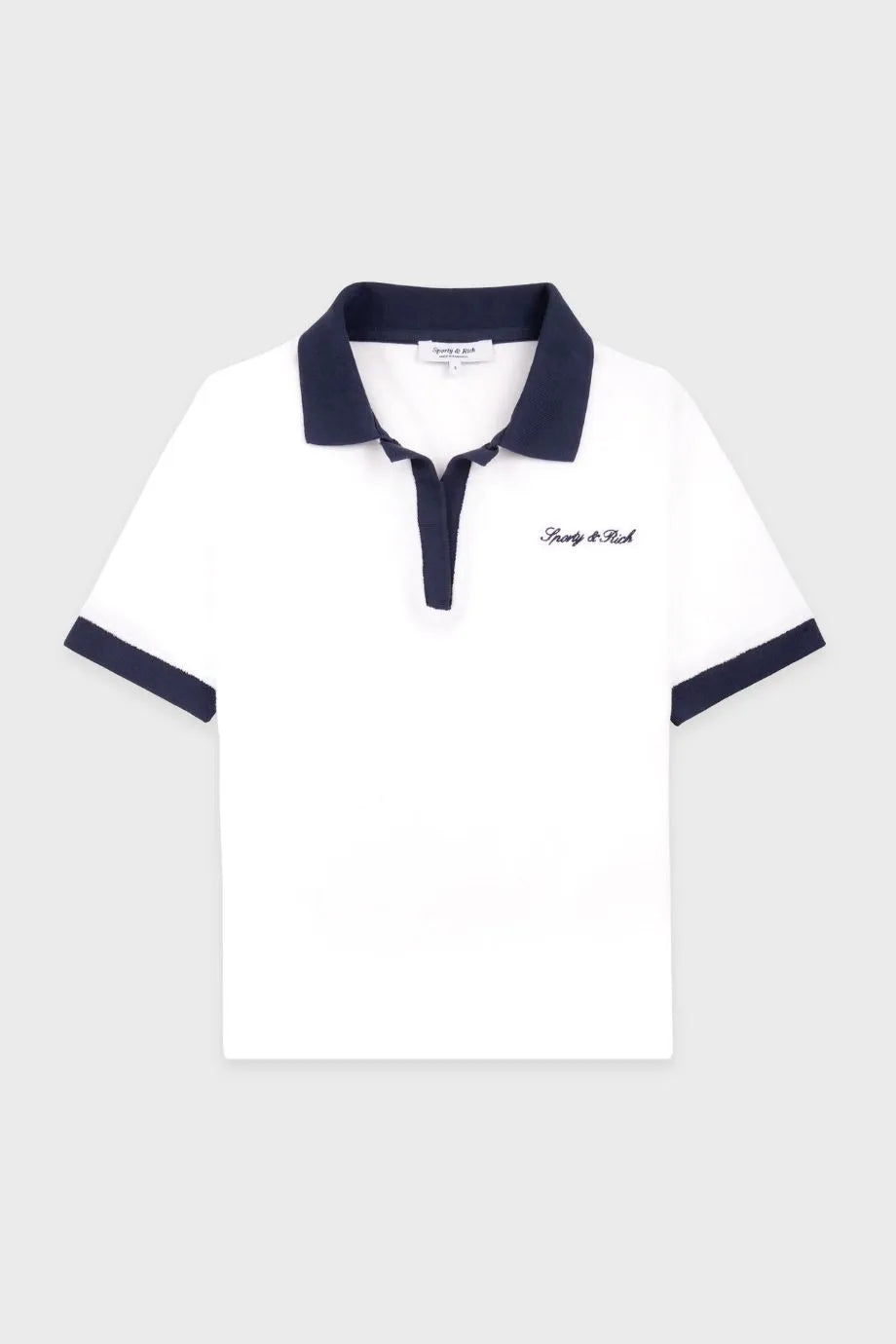 Signature Logo Terry Cotton Polo T-Shirt in White